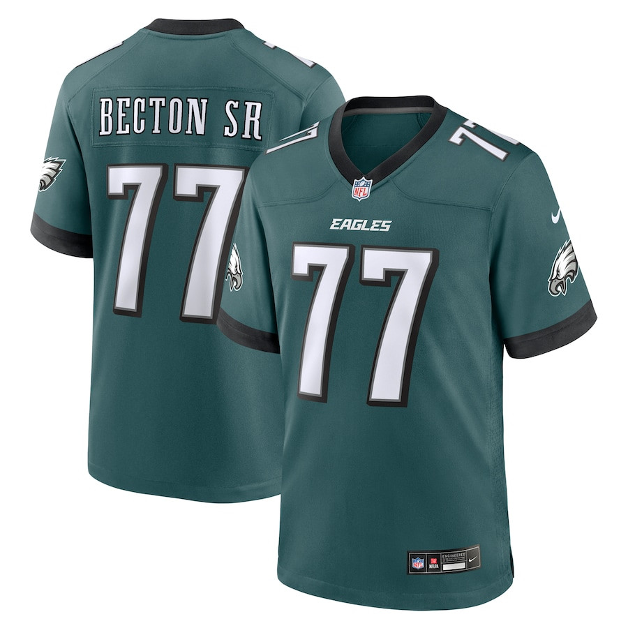 Mekhi Becton Sr. 77 Philadelphia Eagles Game Men Jersey - Midnight Green JS9907 Saliibo