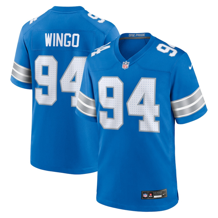 Mekhi Wingo 94 Detroit Lions Team Game Men Jersey - Blue JS2307 Saliibo