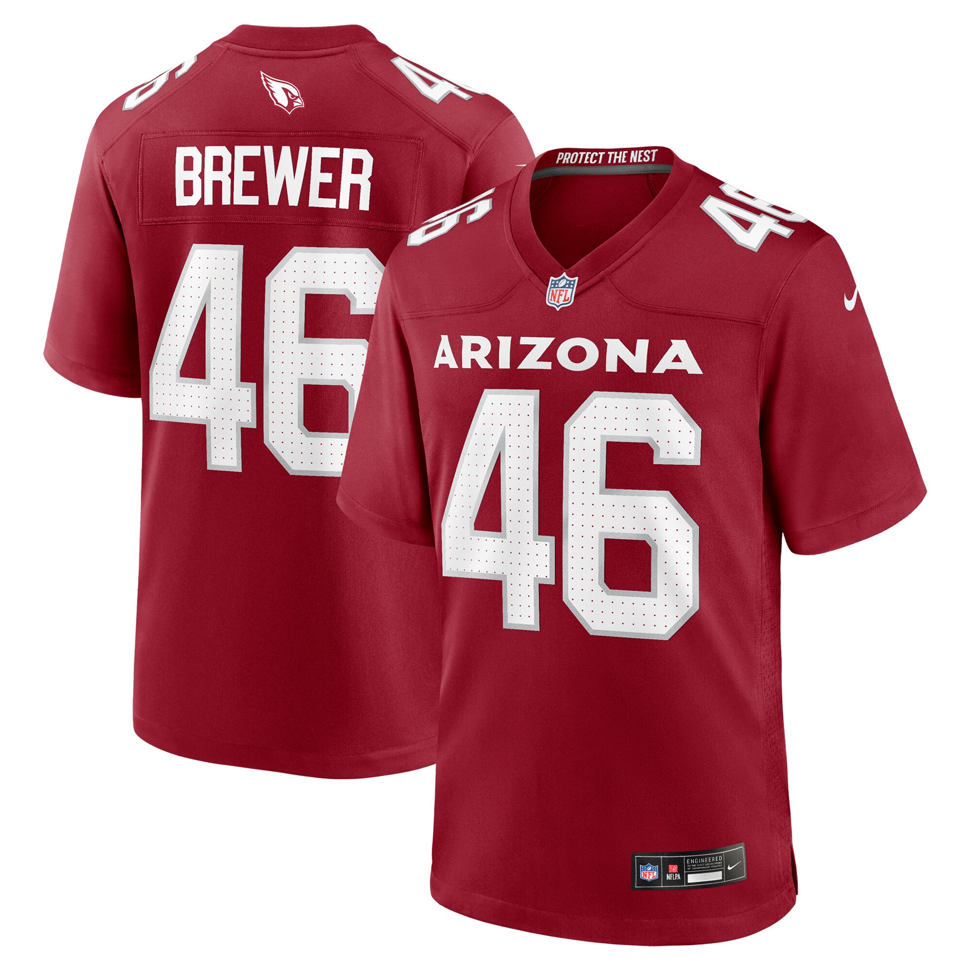 Men's Arizona Cardinals Aaron Brewer Cardinal Team Game Jersey JS1629 Saliibo