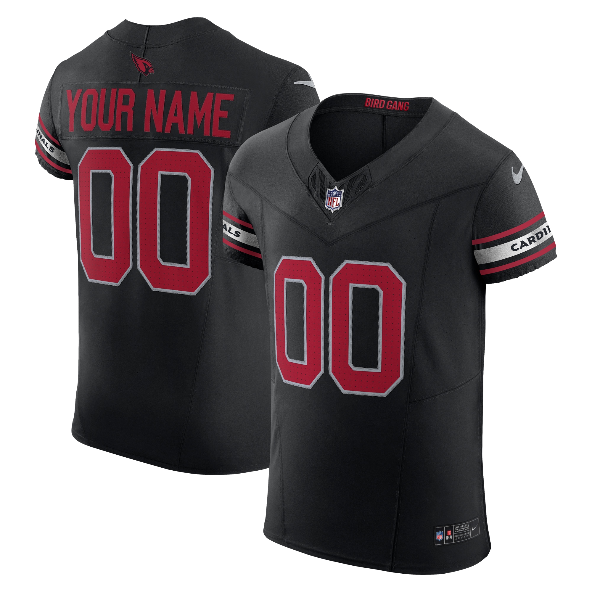 Men's Arizona Cardinals Black Vapor F.U.S.E. Elite Custom Jersey JS6613 Saliibo