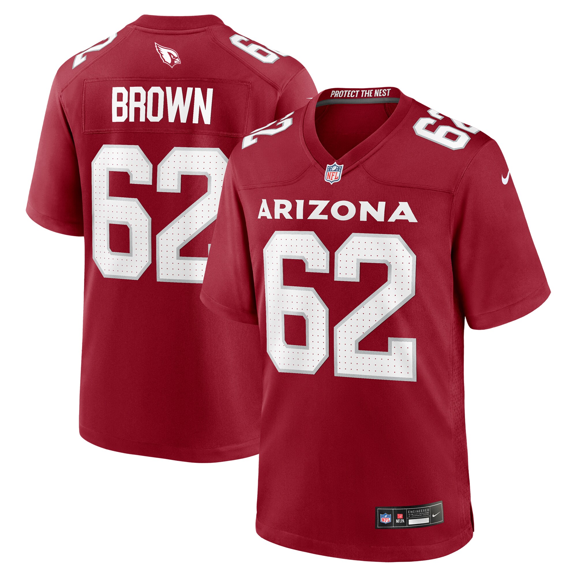 Men's Arizona Cardinals Evan Brown Cardinal Team Game Jersey JS4626 Saliibo