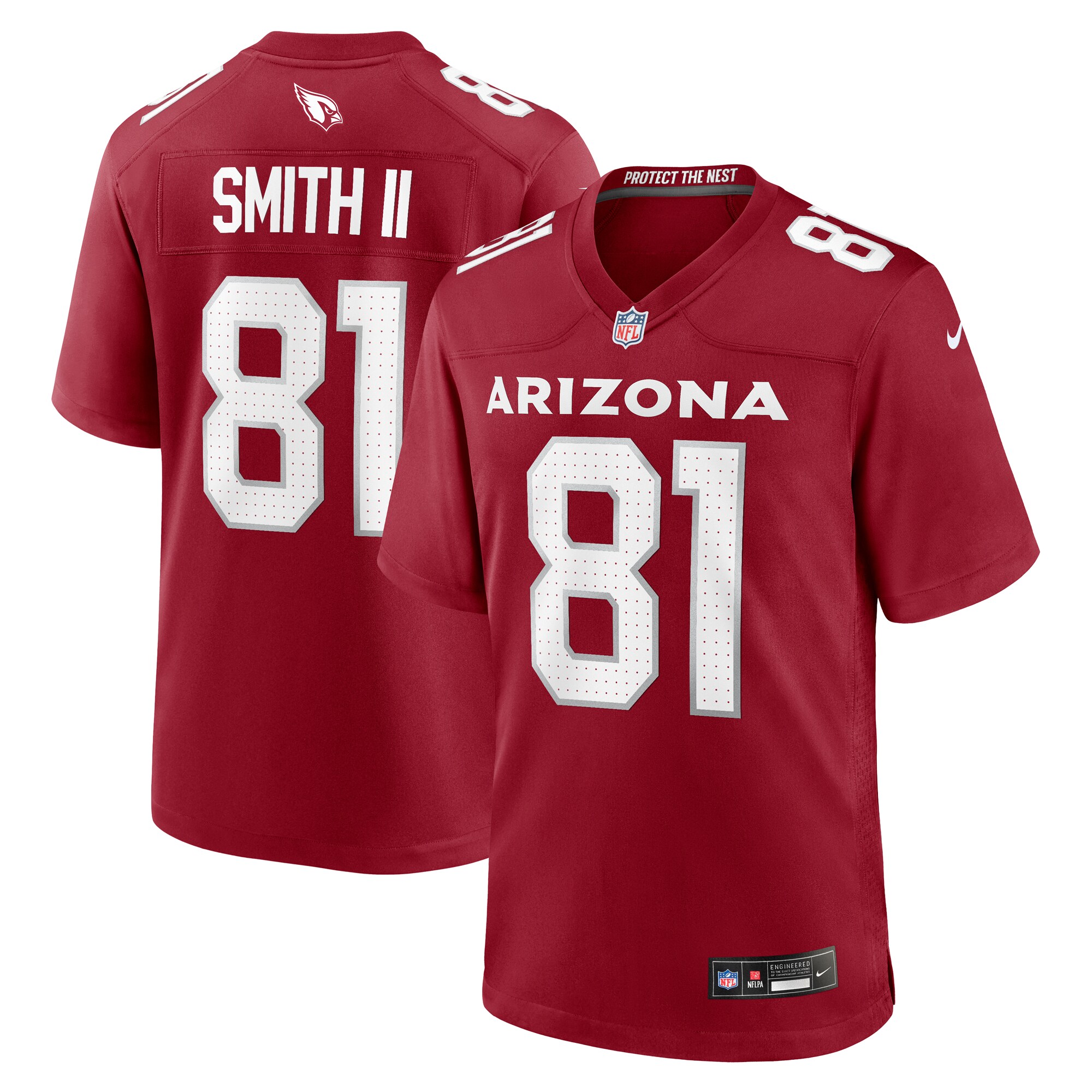 Men's Arizona Cardinals Jeff Smith II Cardinal Game Jersey JS9765 Saliibo