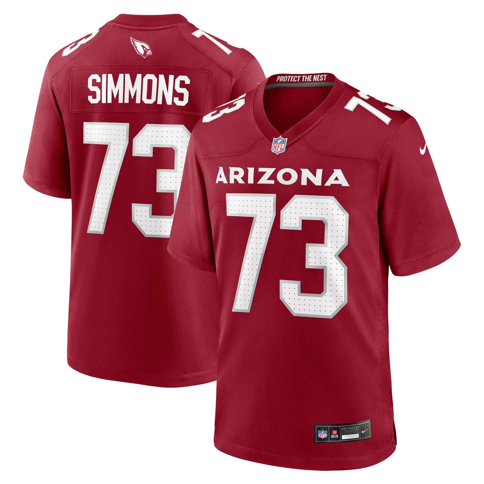 Men's Arizona Cardinals Lachavious Simmons Cardinal Team Game Jersey JS9025 Saliibo