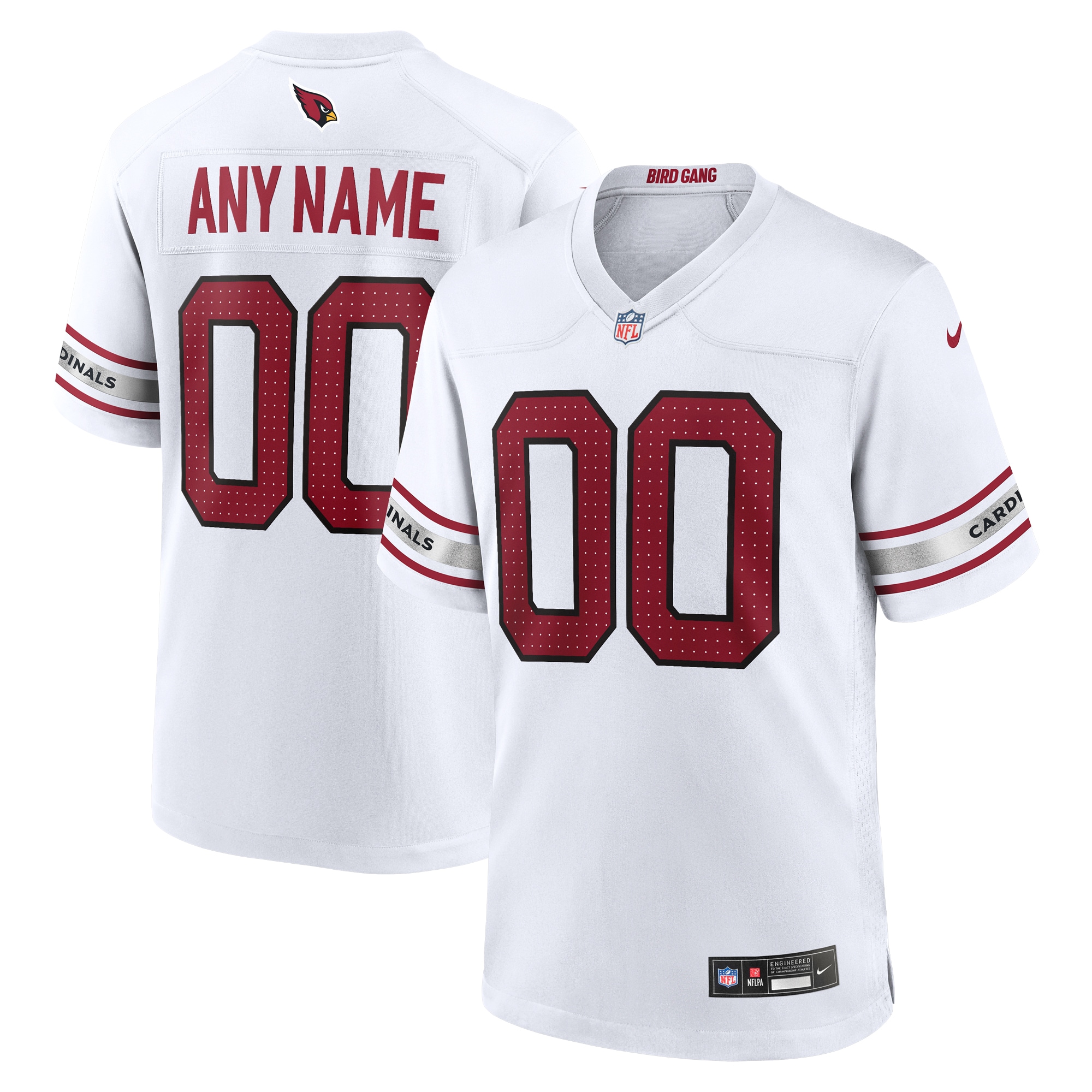Men's Arizona Cardinals White Custom Game Jersey JS9204 Saliibo