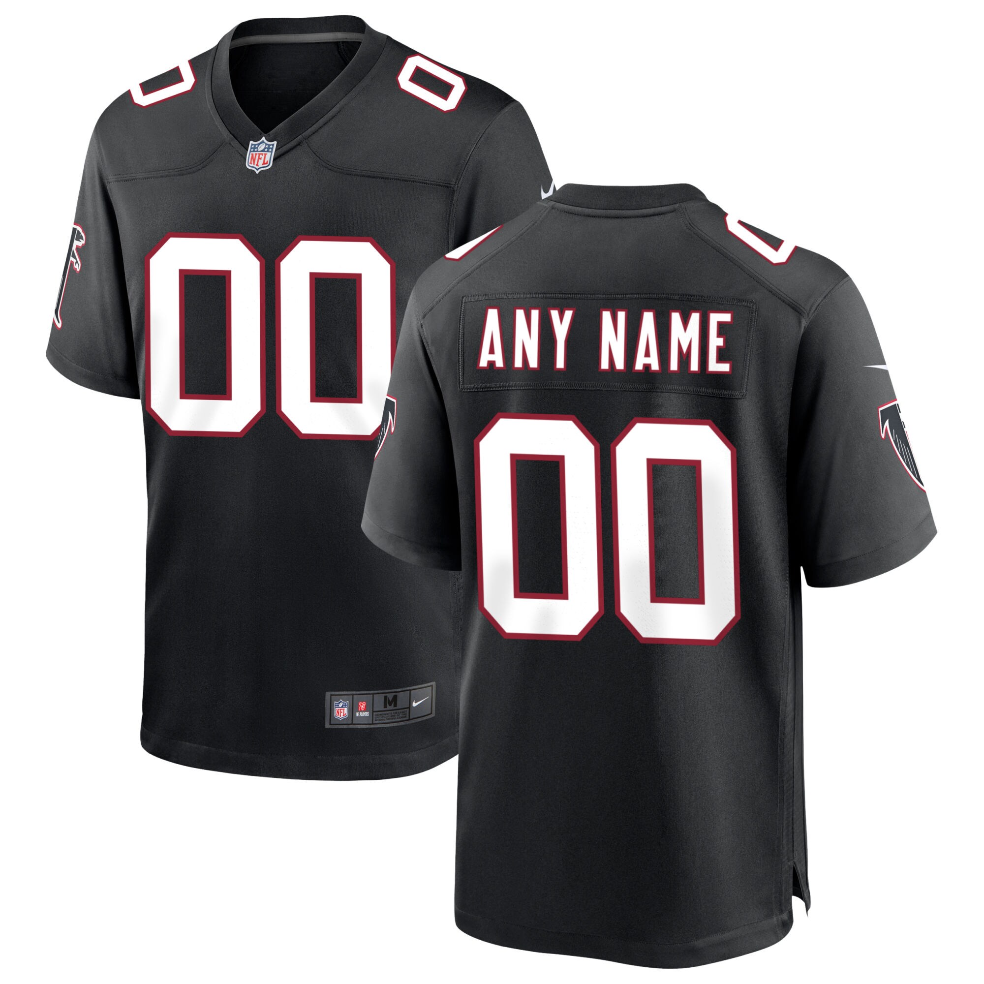 Men's Atlanta Falcons Black Throwback Custom Game Jersey JS2809 Saliibo