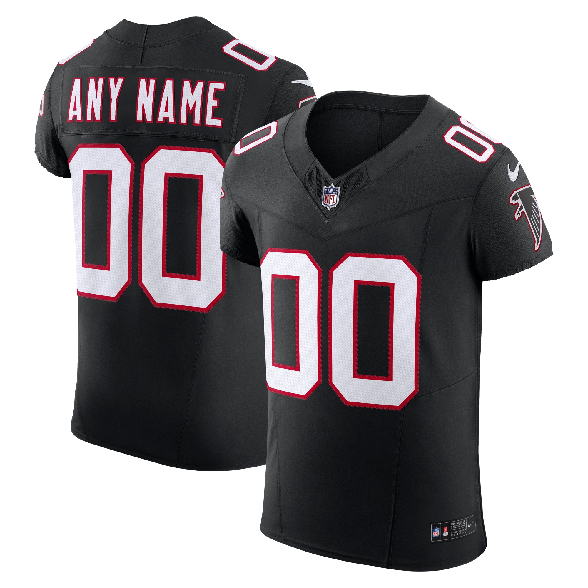 Men's Atlanta Falcons Black Vapor F.U.S.E. Elite Custom Jersey JS1542 Saliibo