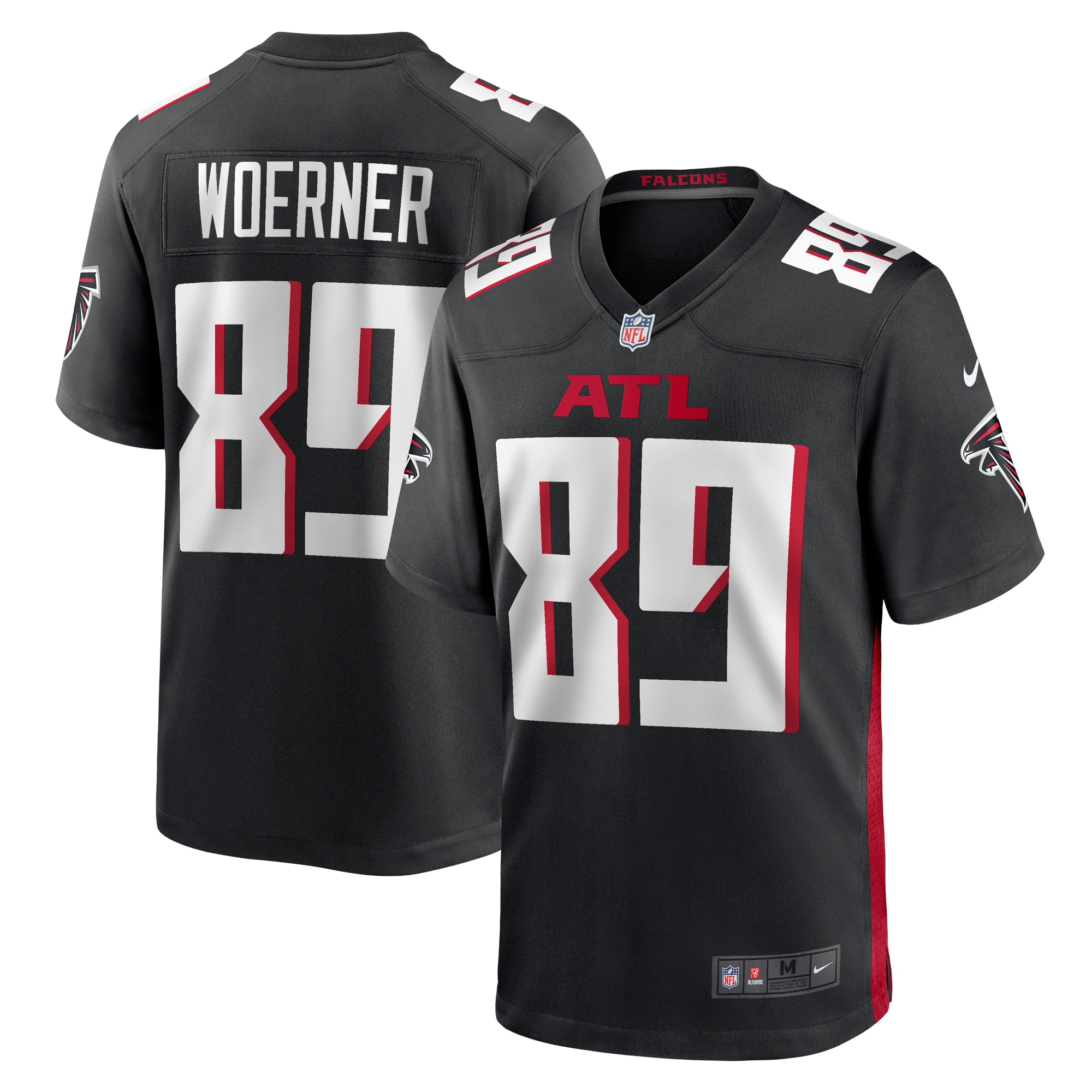 Men's Atlanta Falcons Charlie Woerner Black Game Jersey JS4606 Saliibo