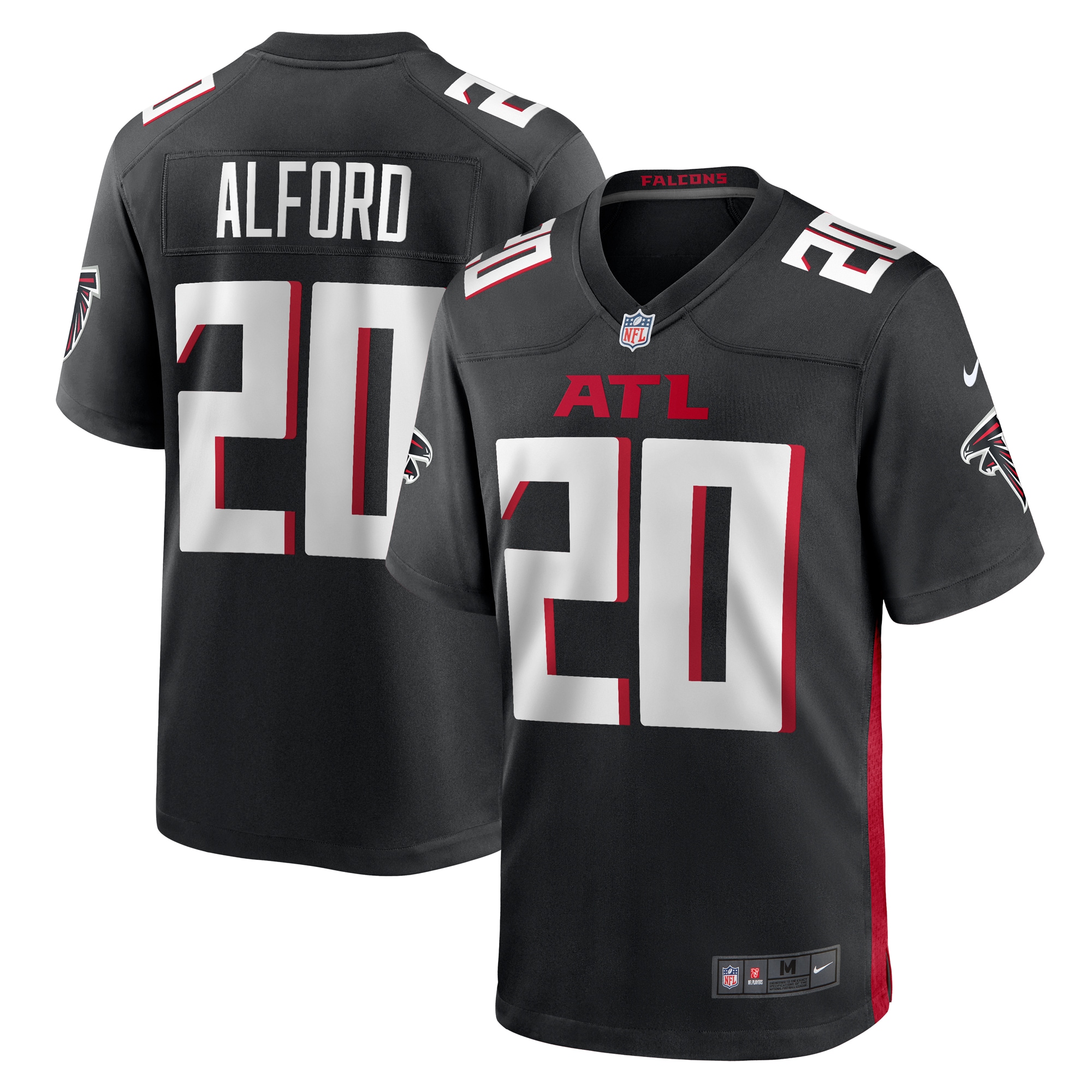 Men's Atlanta Falcons Dee Alford Black Team Game Jersey JS3527 Saliibo