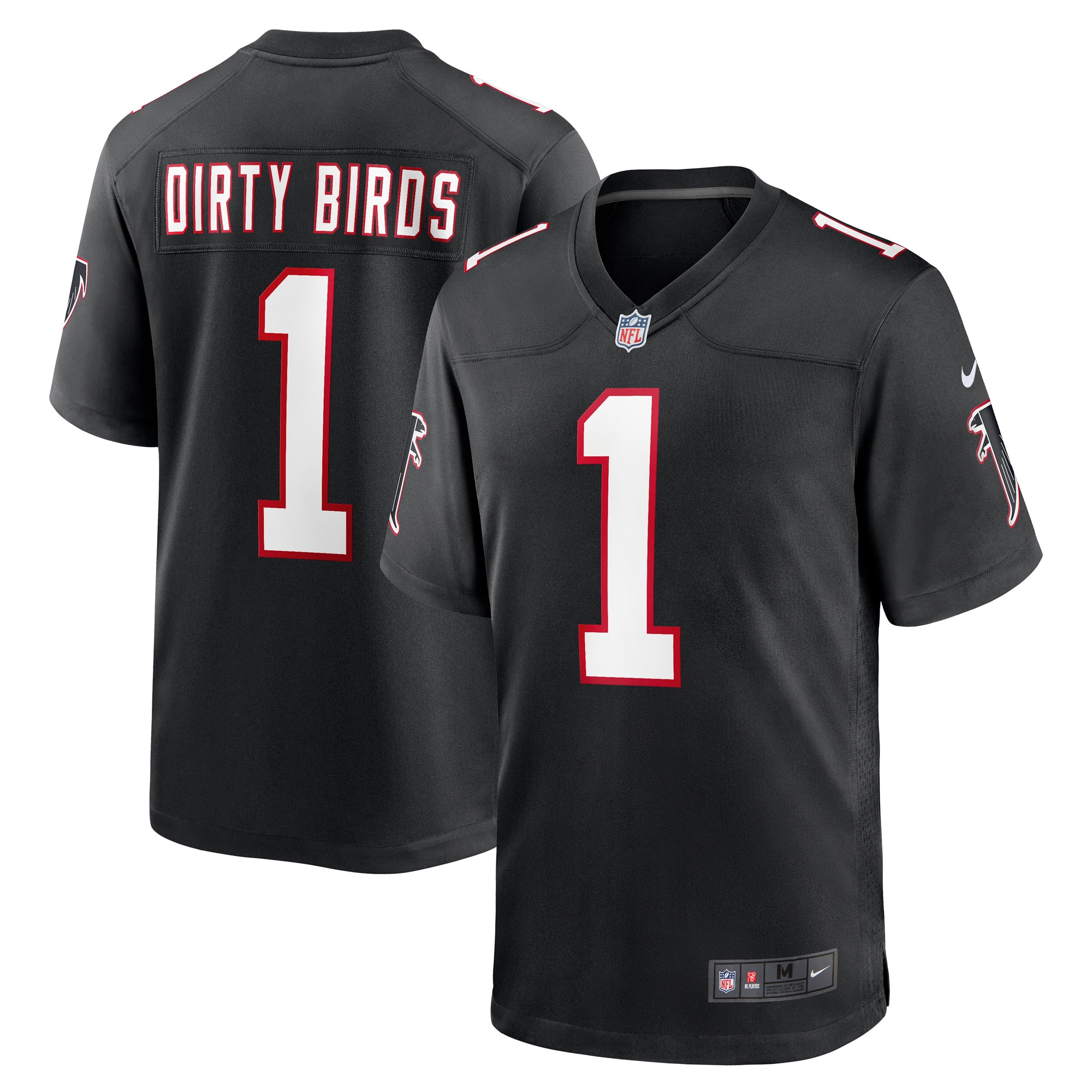 Men's Atlanta Falcons Dirty Birds Black Throwback Game Jersey JS2387 Saliibo