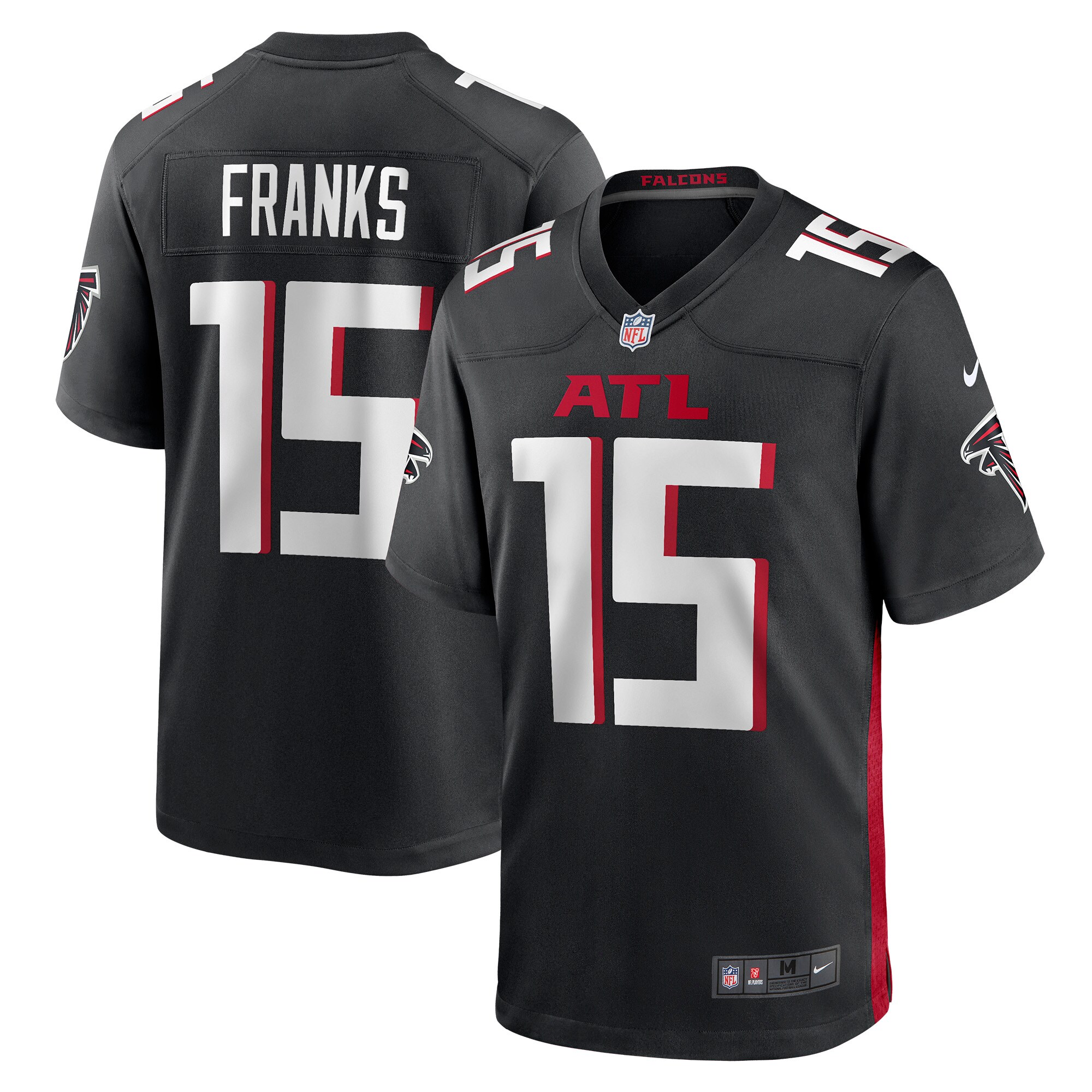 Men's Atlanta Falcons Feleipe Franks Black Game Jersey JS5624 Saliibo