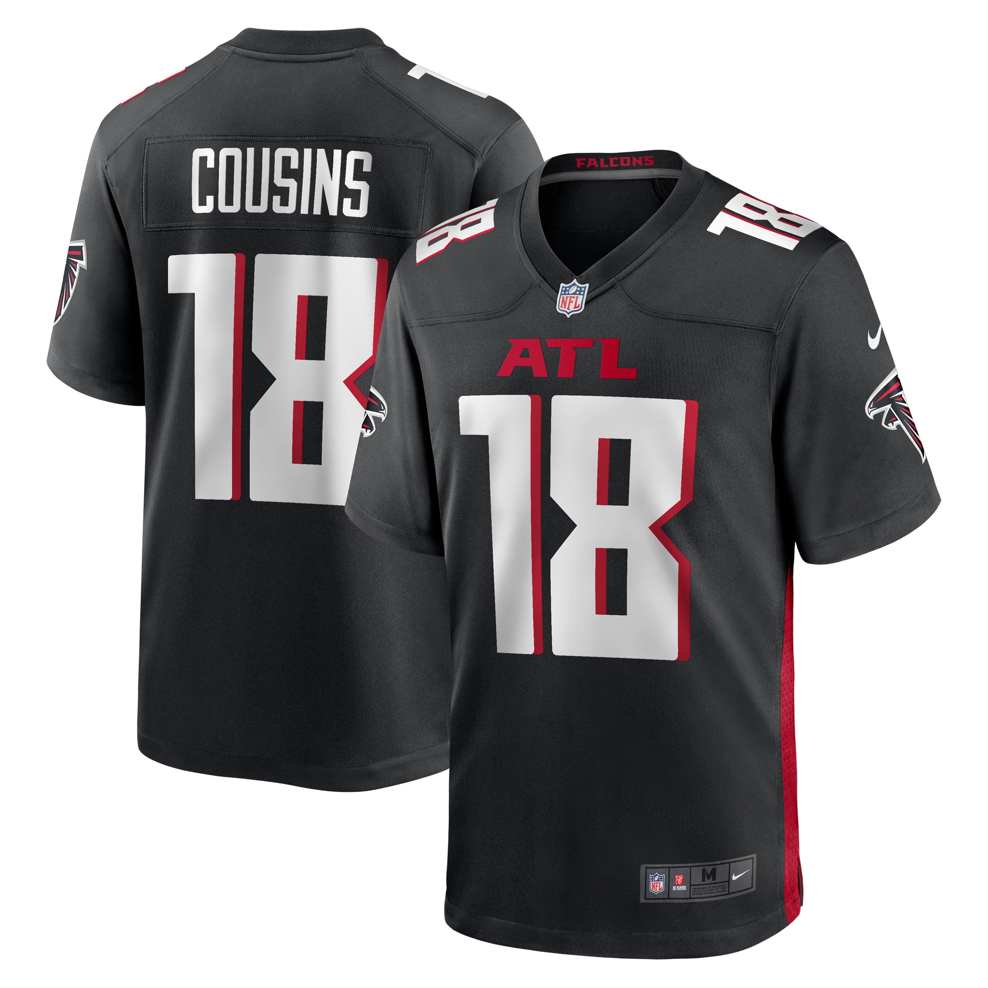 Men's Atlanta Falcons Kirk Cousins Black Game Player Jersey JS5450 Saliibo