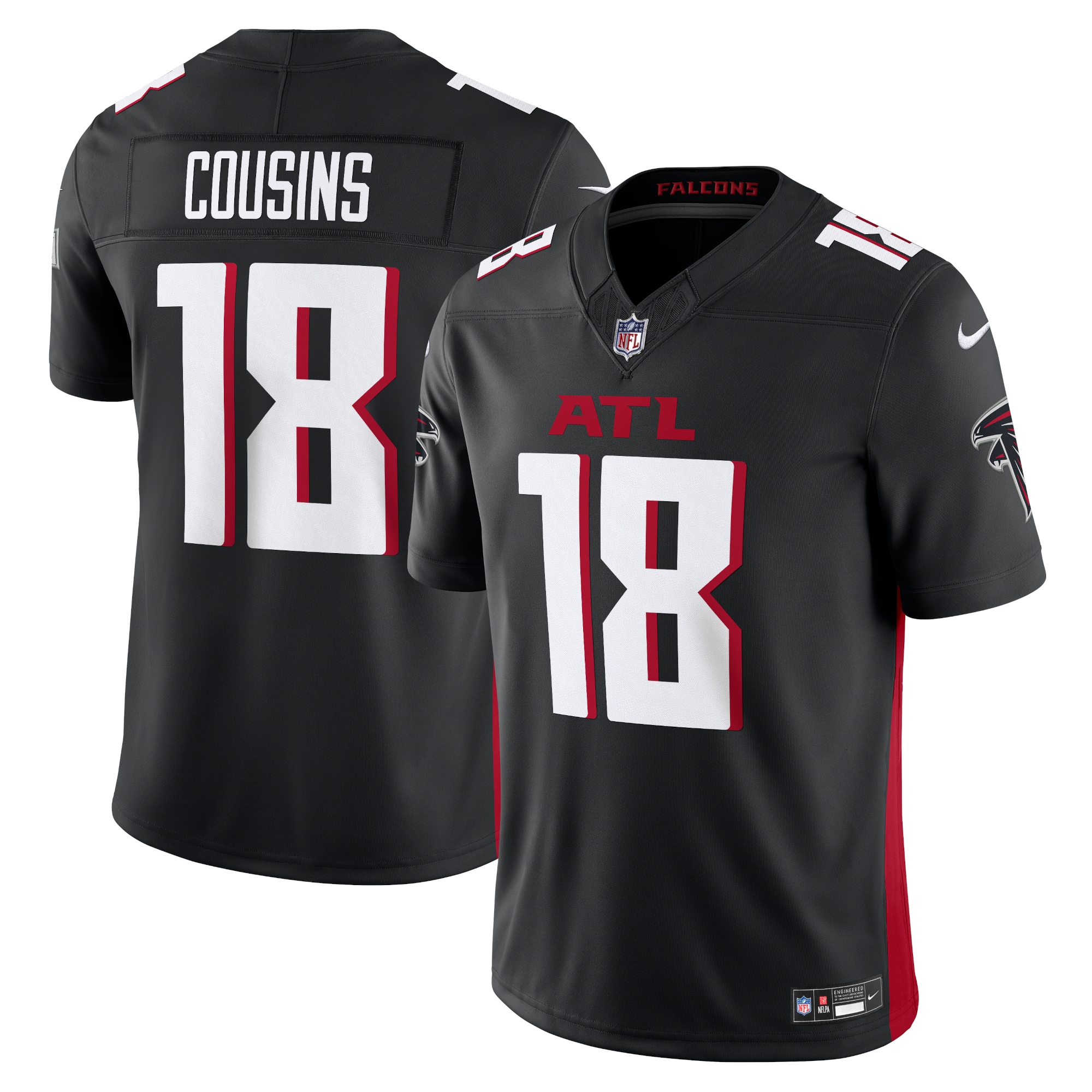 Men's Atlanta Falcons Kirk Cousins Black Vapor F.U.S.E. Limited Jersey JS4362 Saliibo