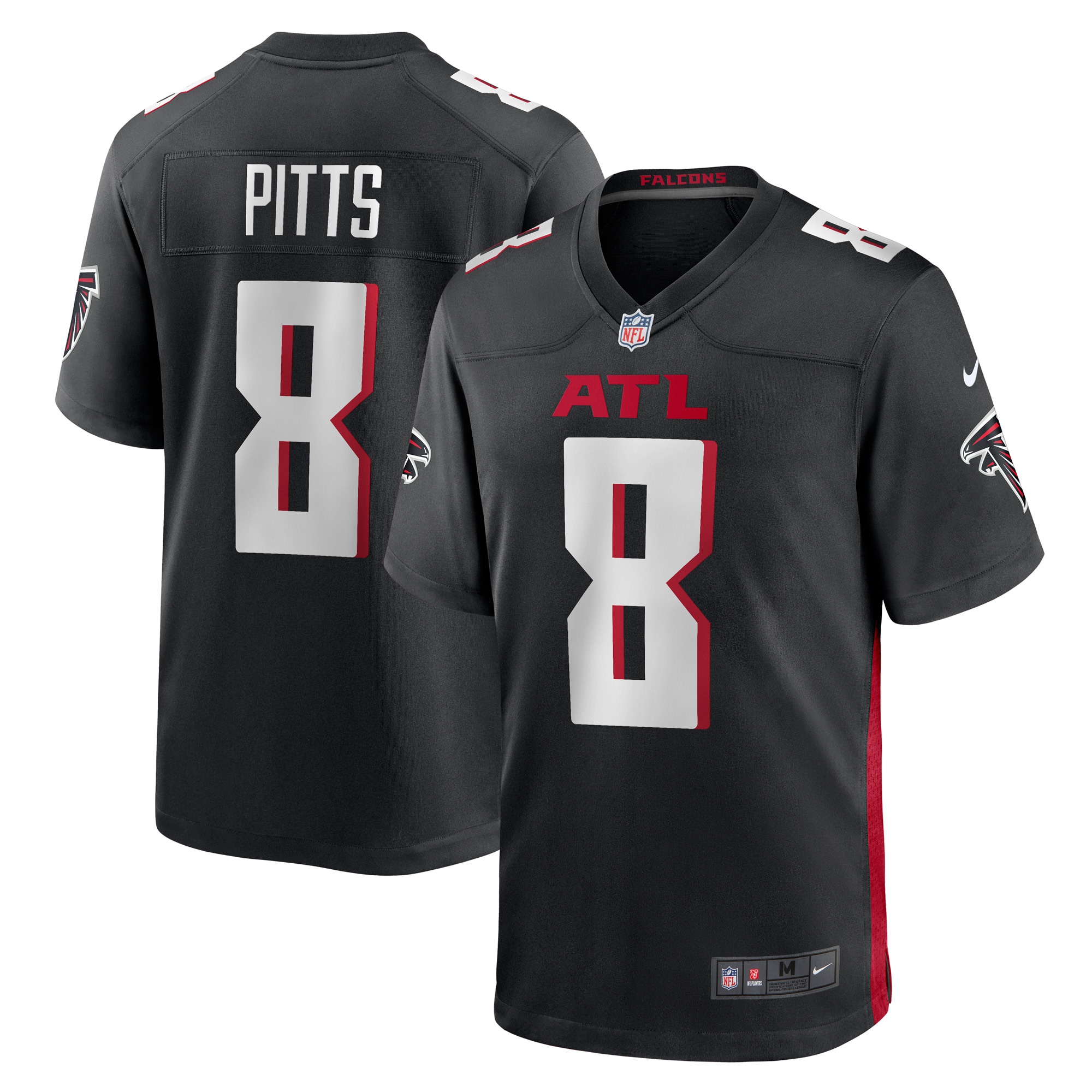 Men's Atlanta Falcons Kyle Pitts Black Game Jersey JS9080 Saliibo
