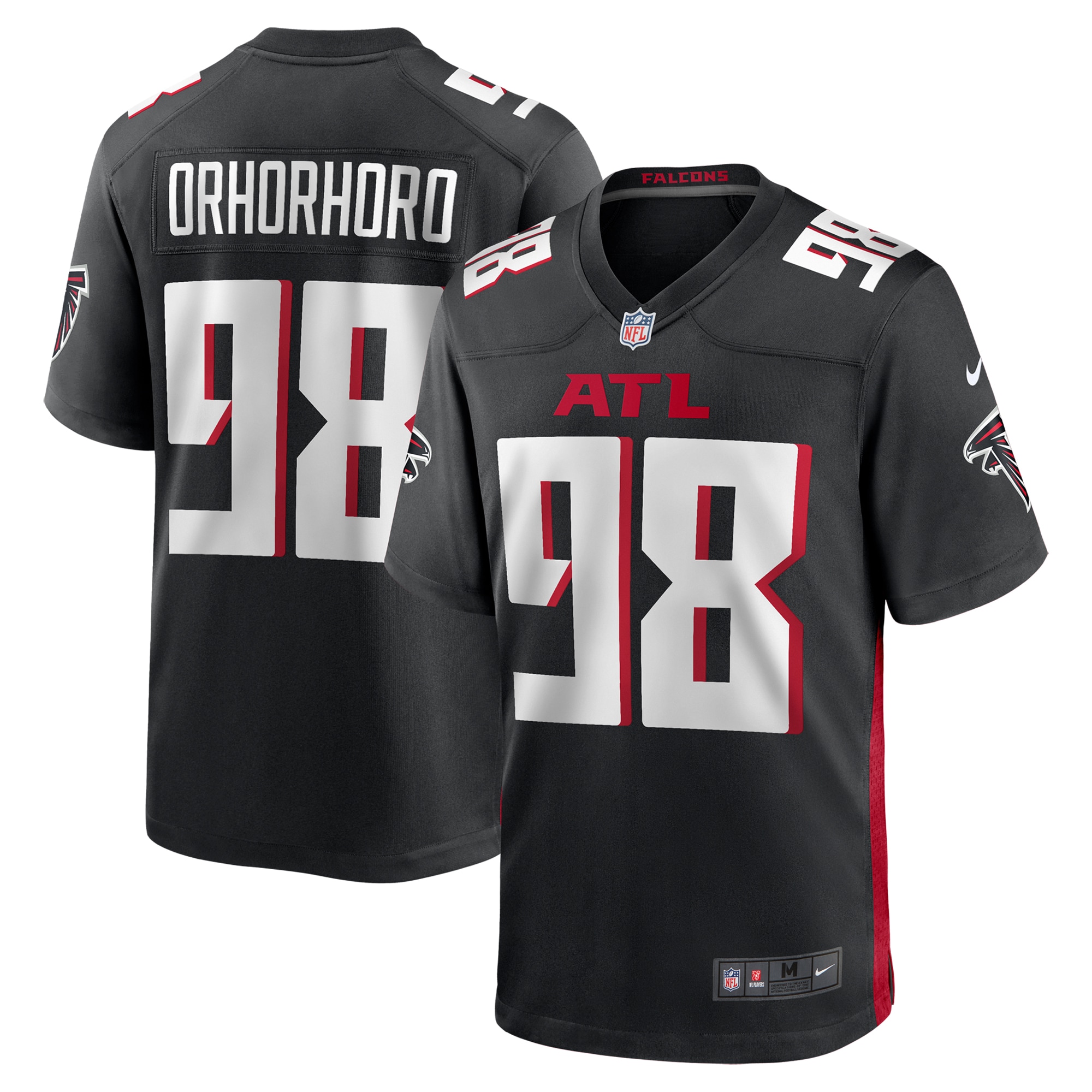Men's Atlanta Falcons Ruke Orhorhoro Black Team Game Jersey JS8535 Saliibo