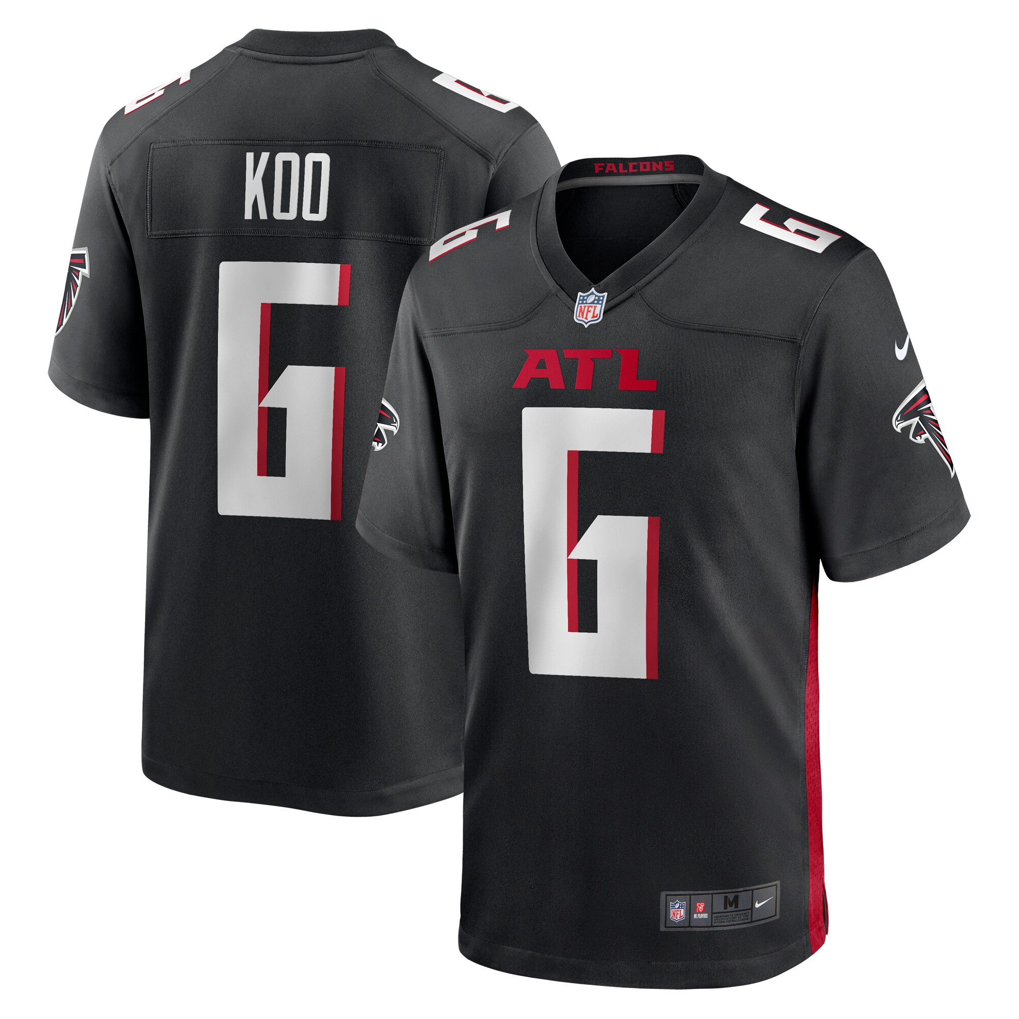 Men's Atlanta Falcons Younghoe Koo Black Team Game Jersey JS2564 Saliibo