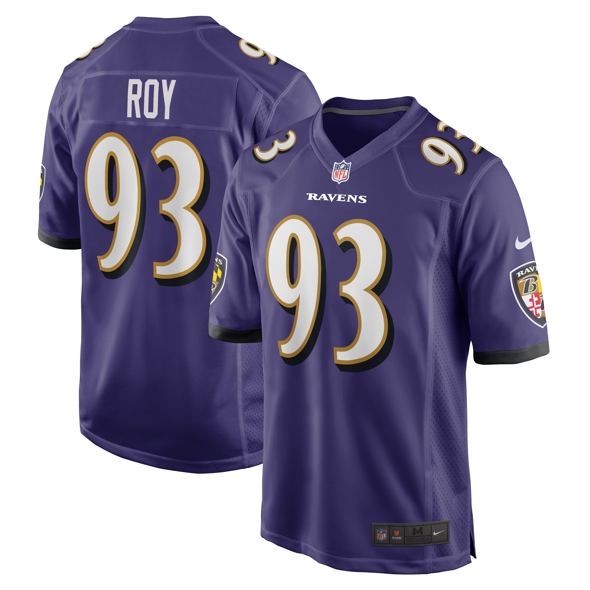 Men's Baltimore Ravens Bravvion Roy Purple Game Jersey JS7620 Saliibo