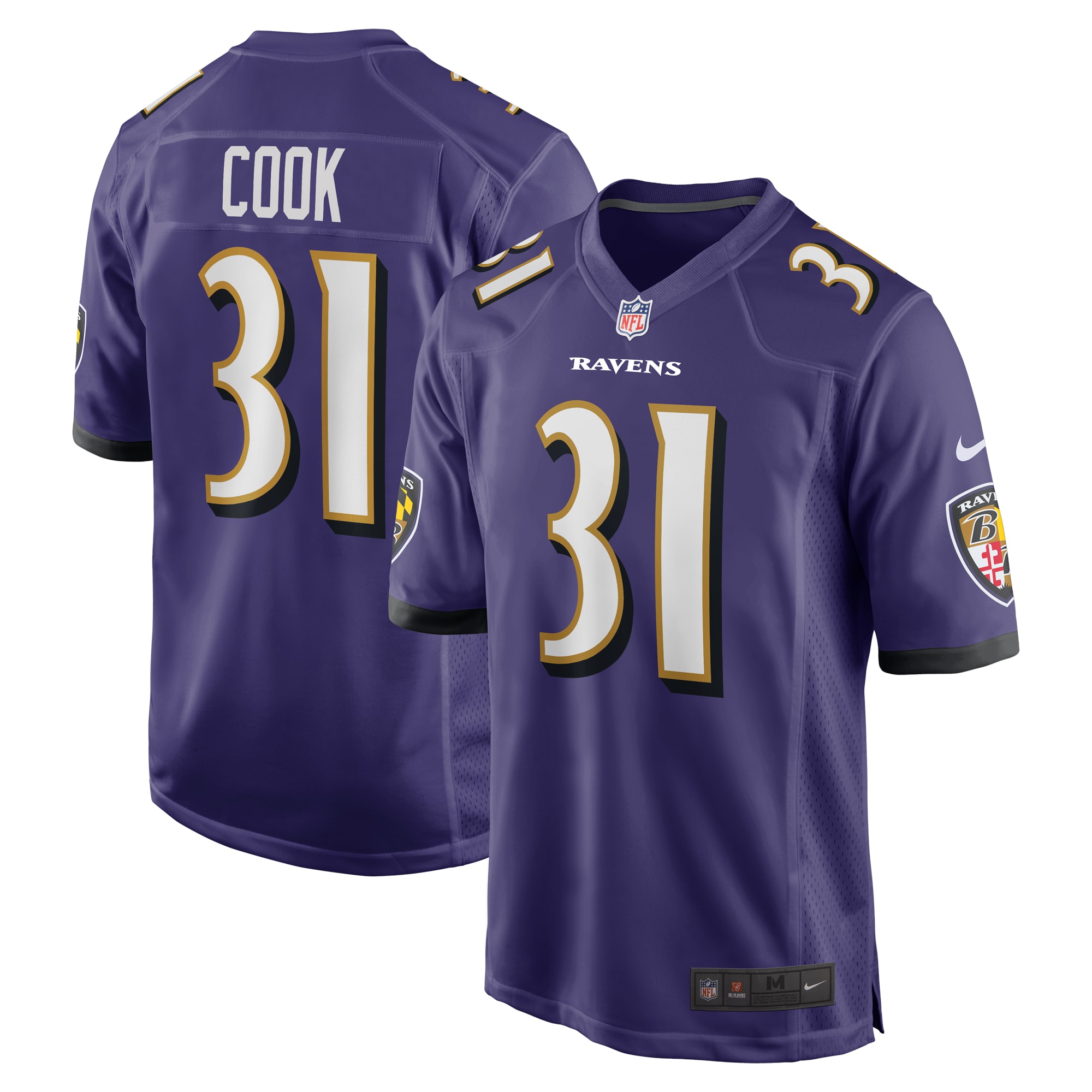 Men's Baltimore Ravens Dalvin Cook Purple Game Jersey JS5597 Saliibo