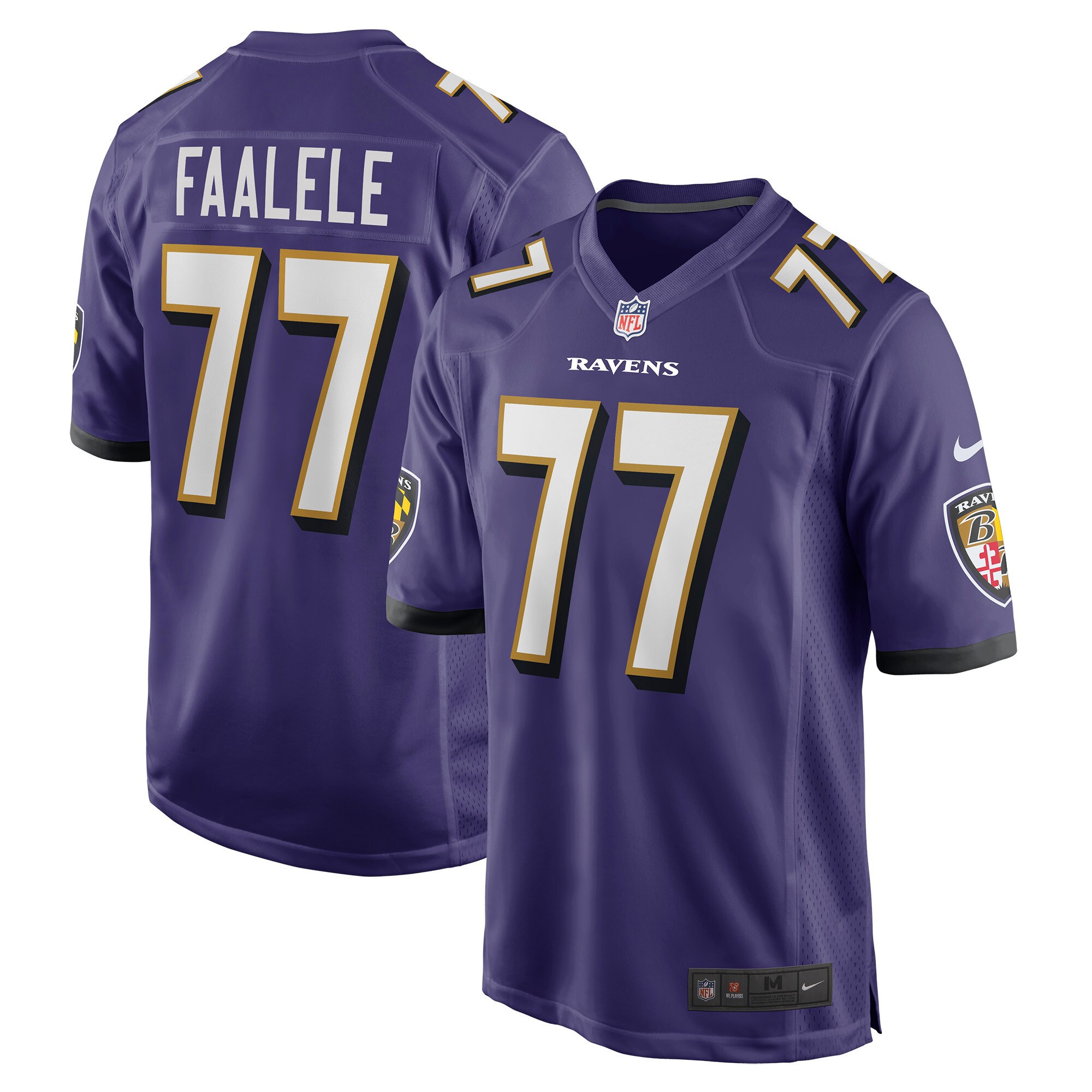 Men's Baltimore Ravens Daniel Faalele Purple Player Game Jersey JS6613 Saliibo