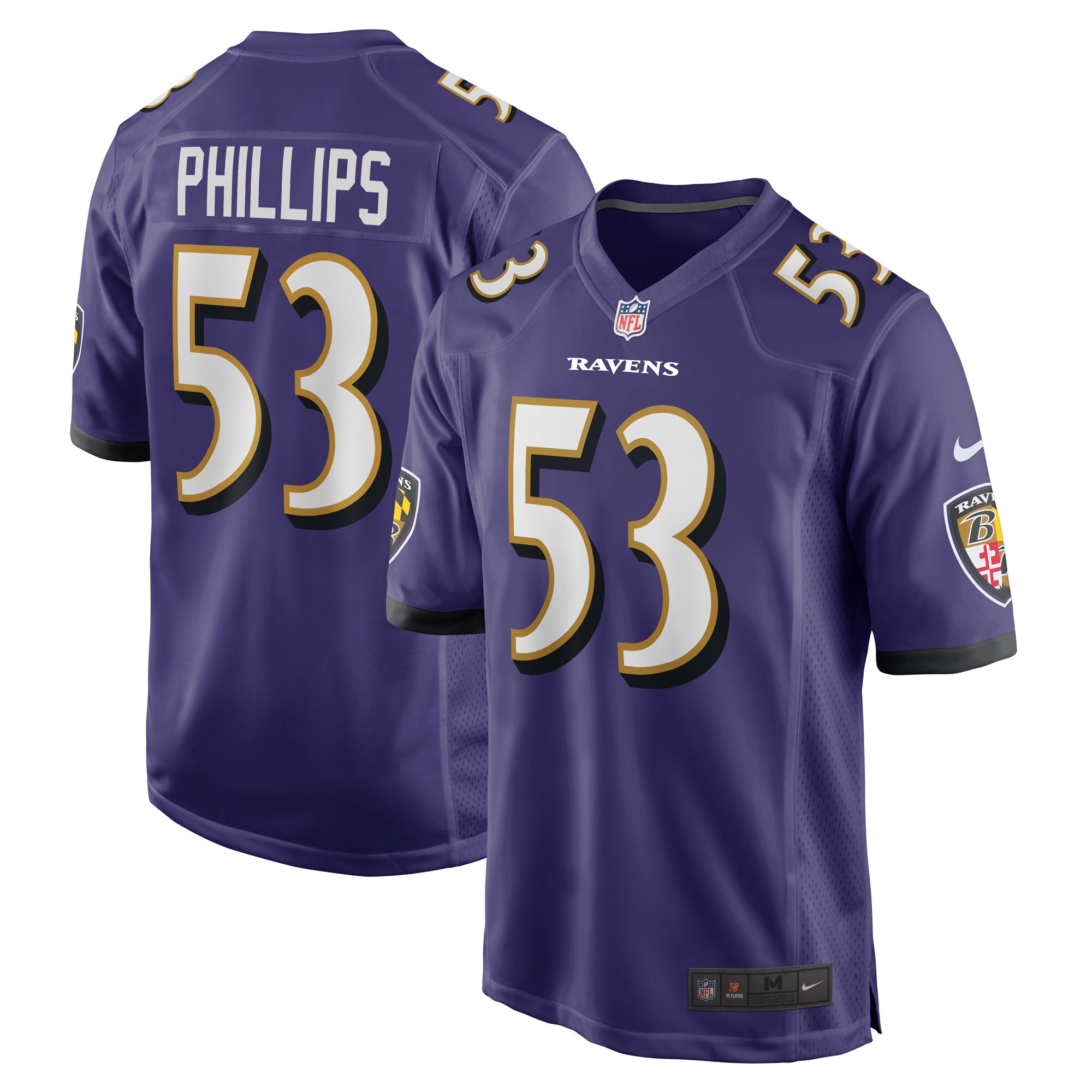 Men's Baltimore Ravens Del'Shawn Phillips Purple Game Player Jersey JS4928 Saliibo