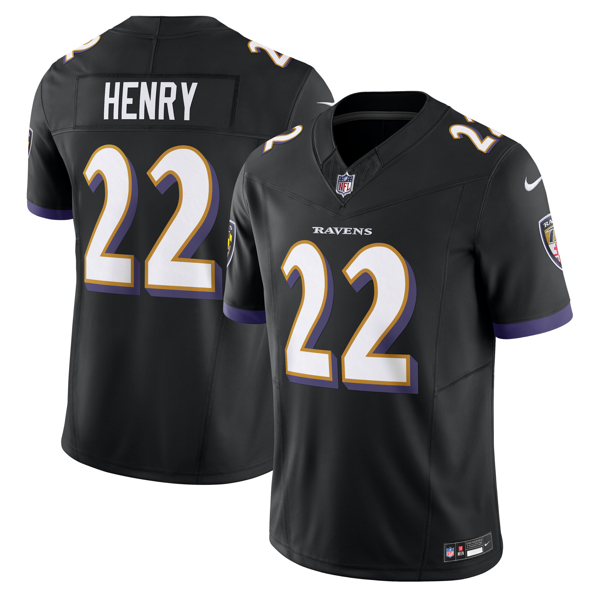 Men's Baltimore Ravens Derrick Henry Black Vapor F.U.S.E. Limited Jersey JS7926 Saliibo