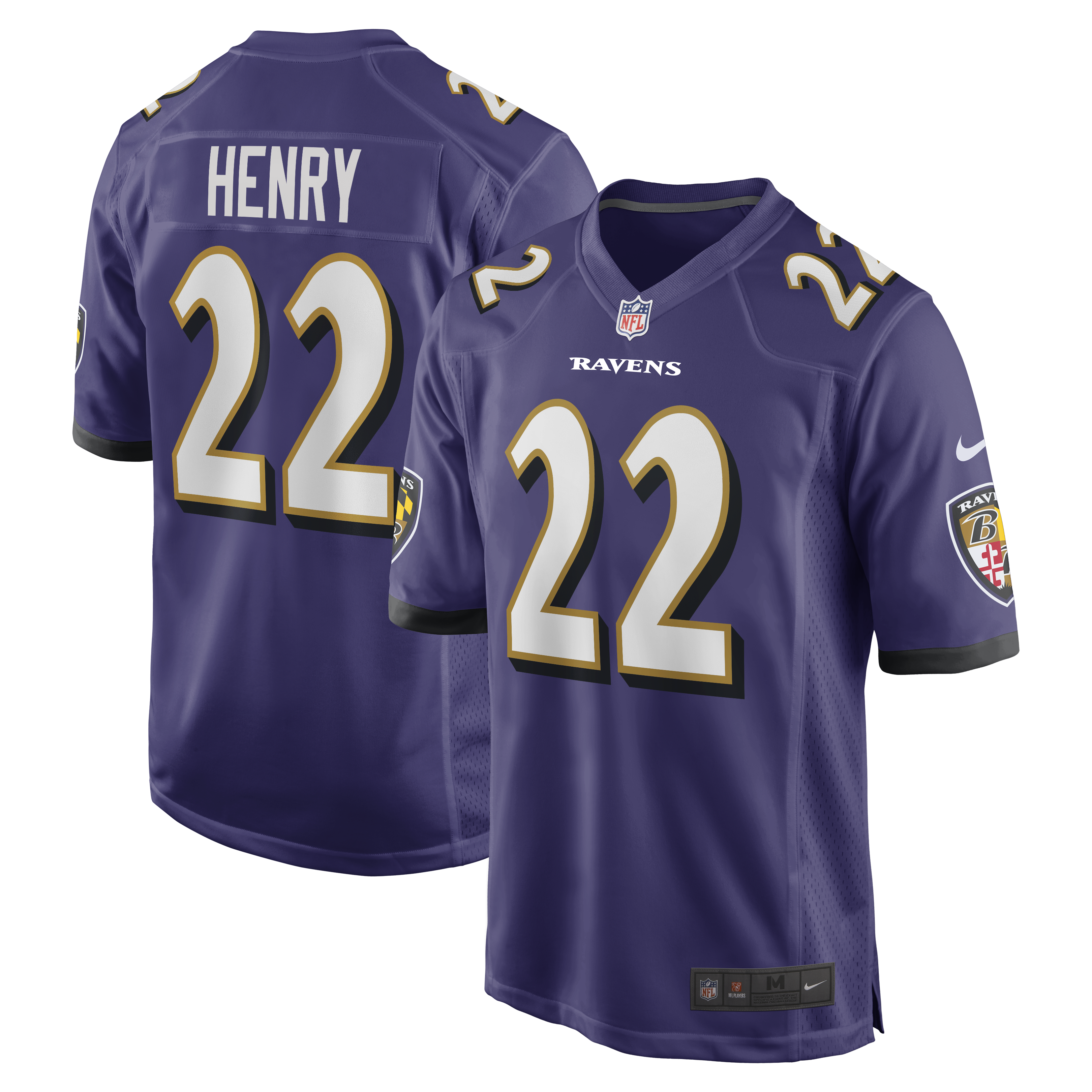 Men's Baltimore Ravens Derrick Henry Purple Game Player Jersey JS9607 Saliibo
