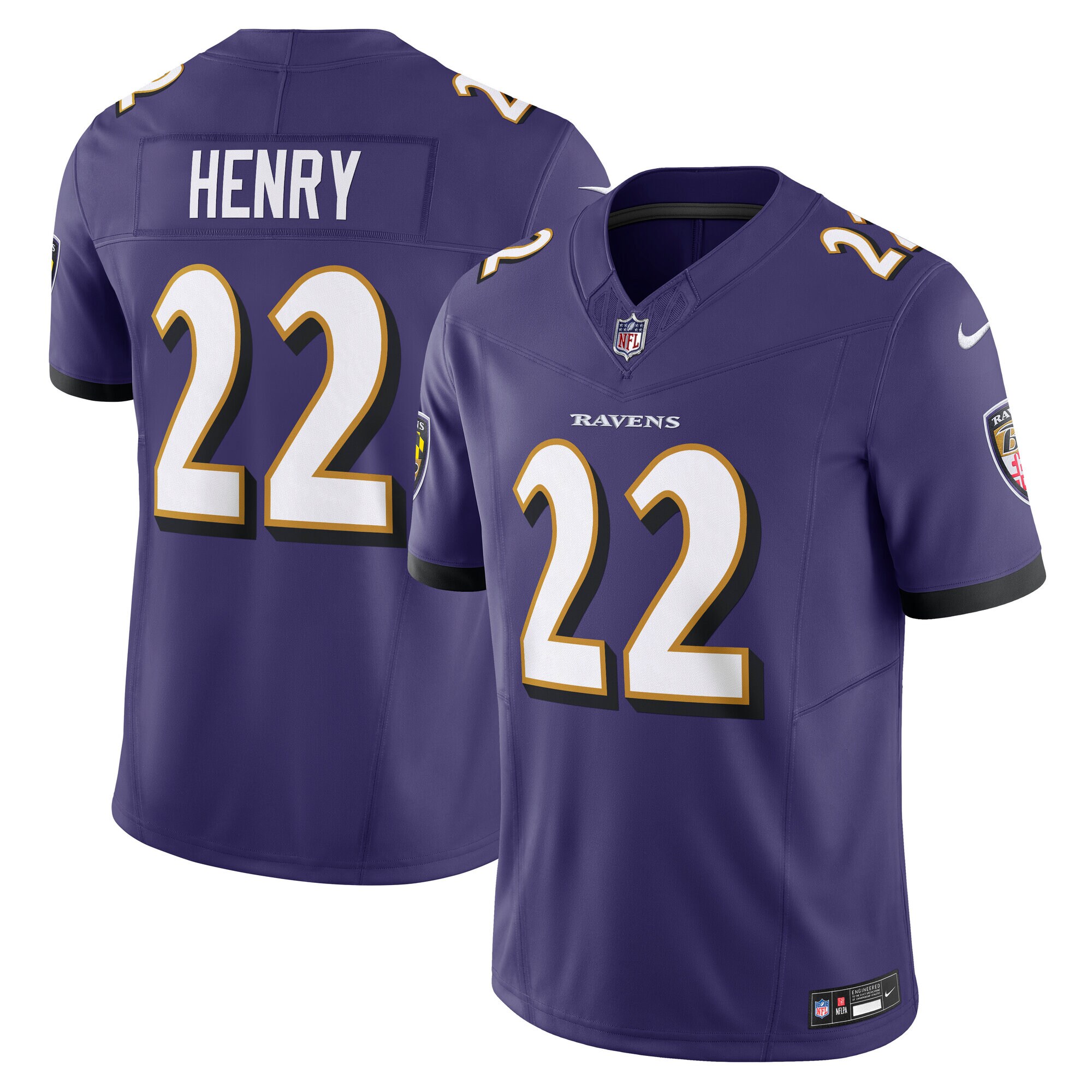 Men's Baltimore Ravens Derrick Henry Purple Vapor F.U.S.E. Limited Jersey JS4989 Saliibo