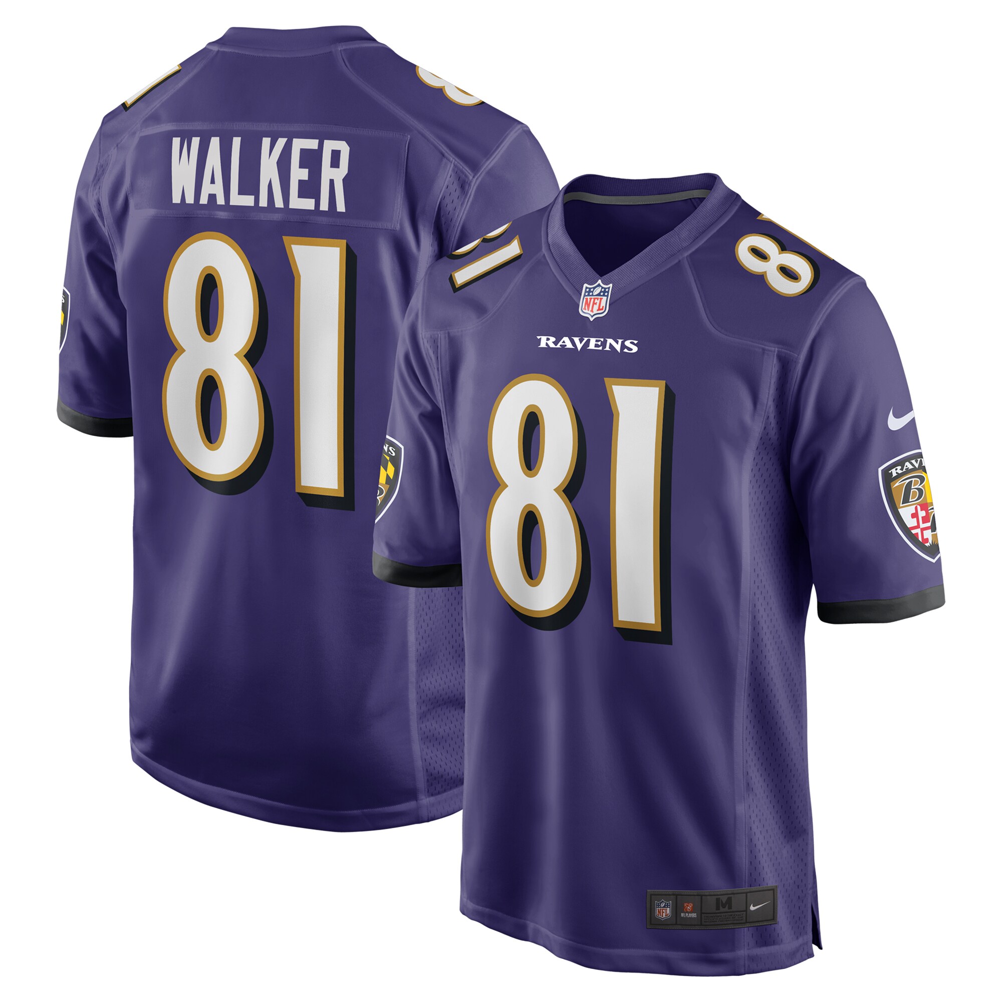 Men's Baltimore Ravens Devontez Walker Purple Team Game Jersey JS2478 Saliibo
