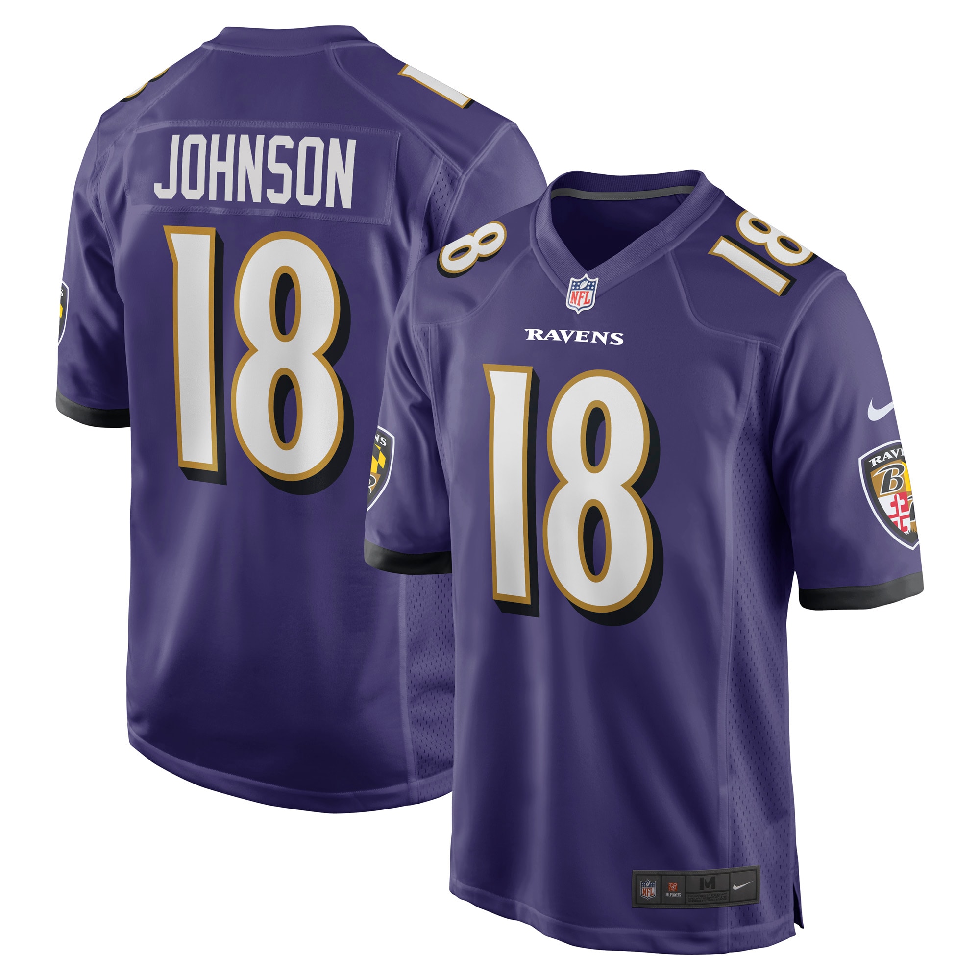 Men's Baltimore Ravens Diontae Johnson Purple Player Game Jersey JS2282 Saliibo