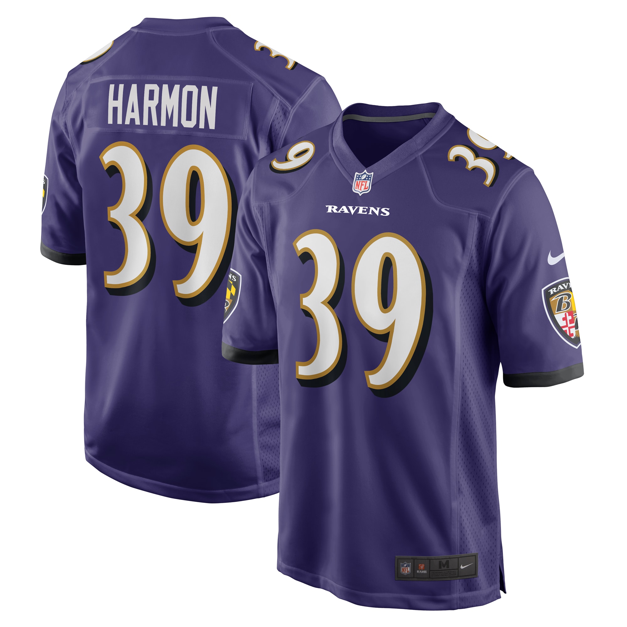 Men's Baltimore Ravens Duron Harmon Purple Game Jersey JS9572 Saliibo