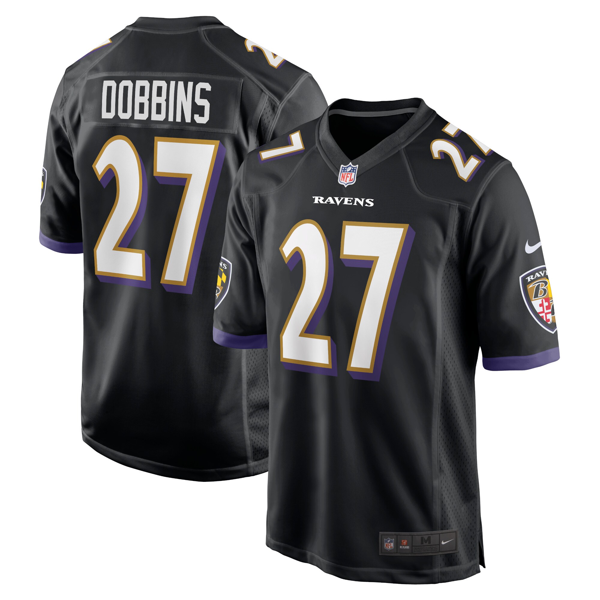 Men's Baltimore Ravens J.K. Dobbins Black Game Jersey JS5183 Saliibo