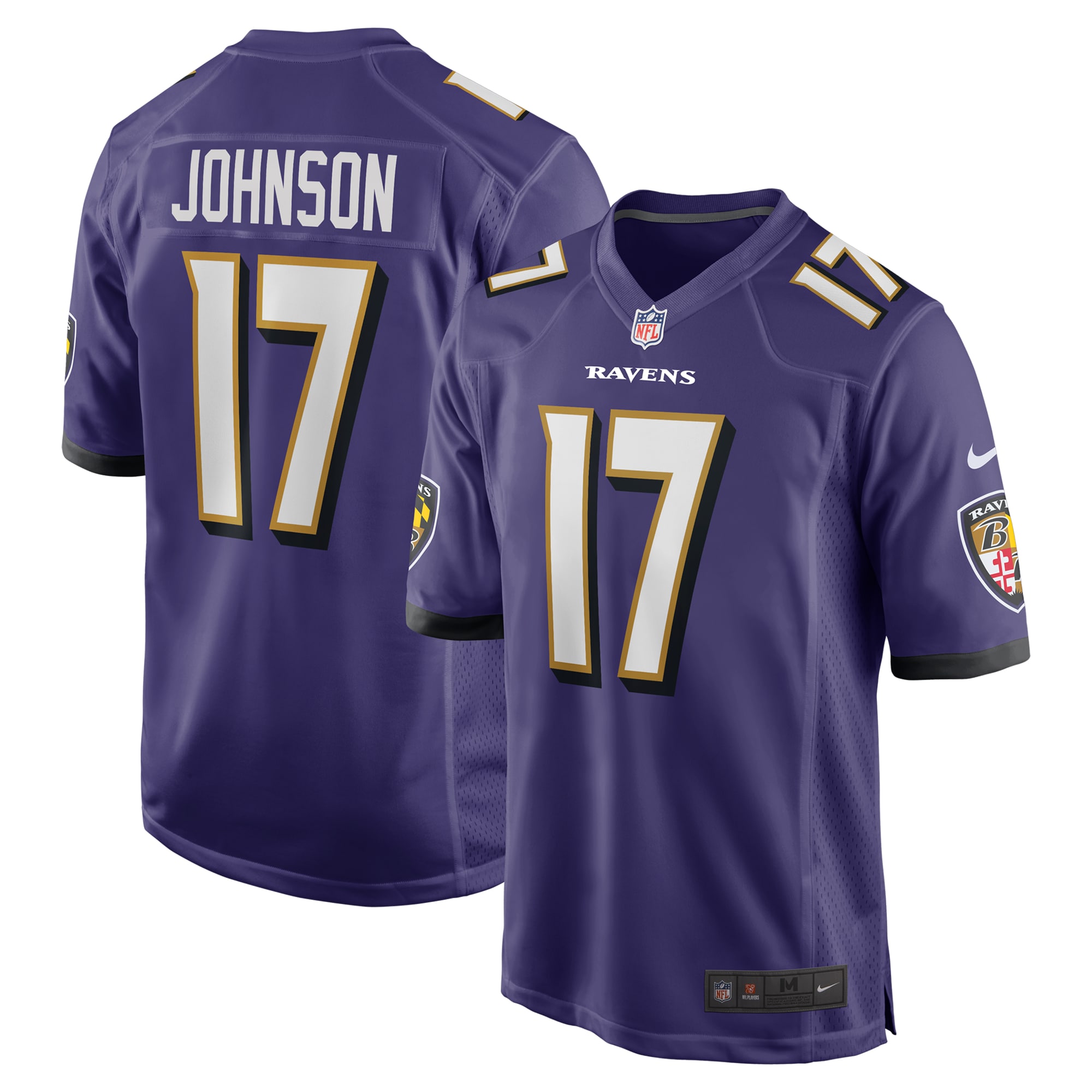 Men's Baltimore Ravens Josh Johnson Purple Team Game Jersey JS3527 Saliibo