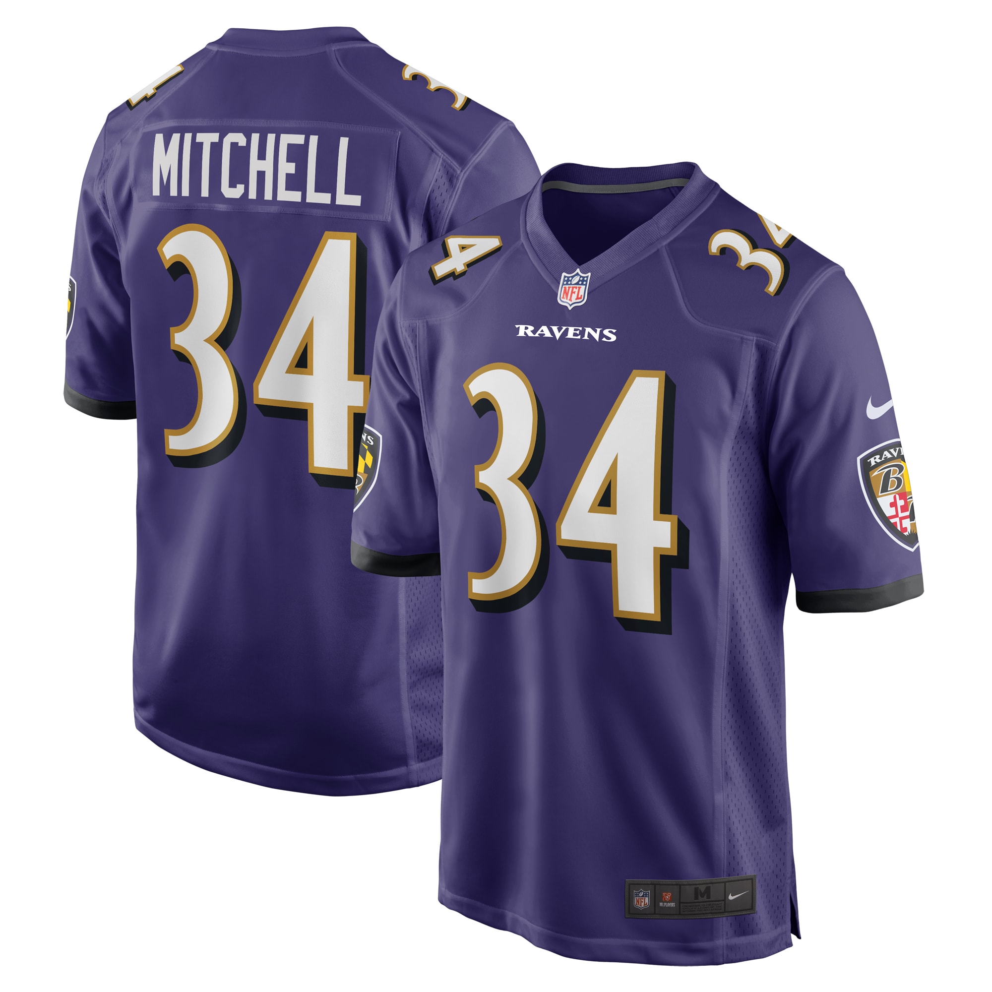 Men's Baltimore Ravens Keaton Mitchell Purple Game Jersey JS3495 Saliibo