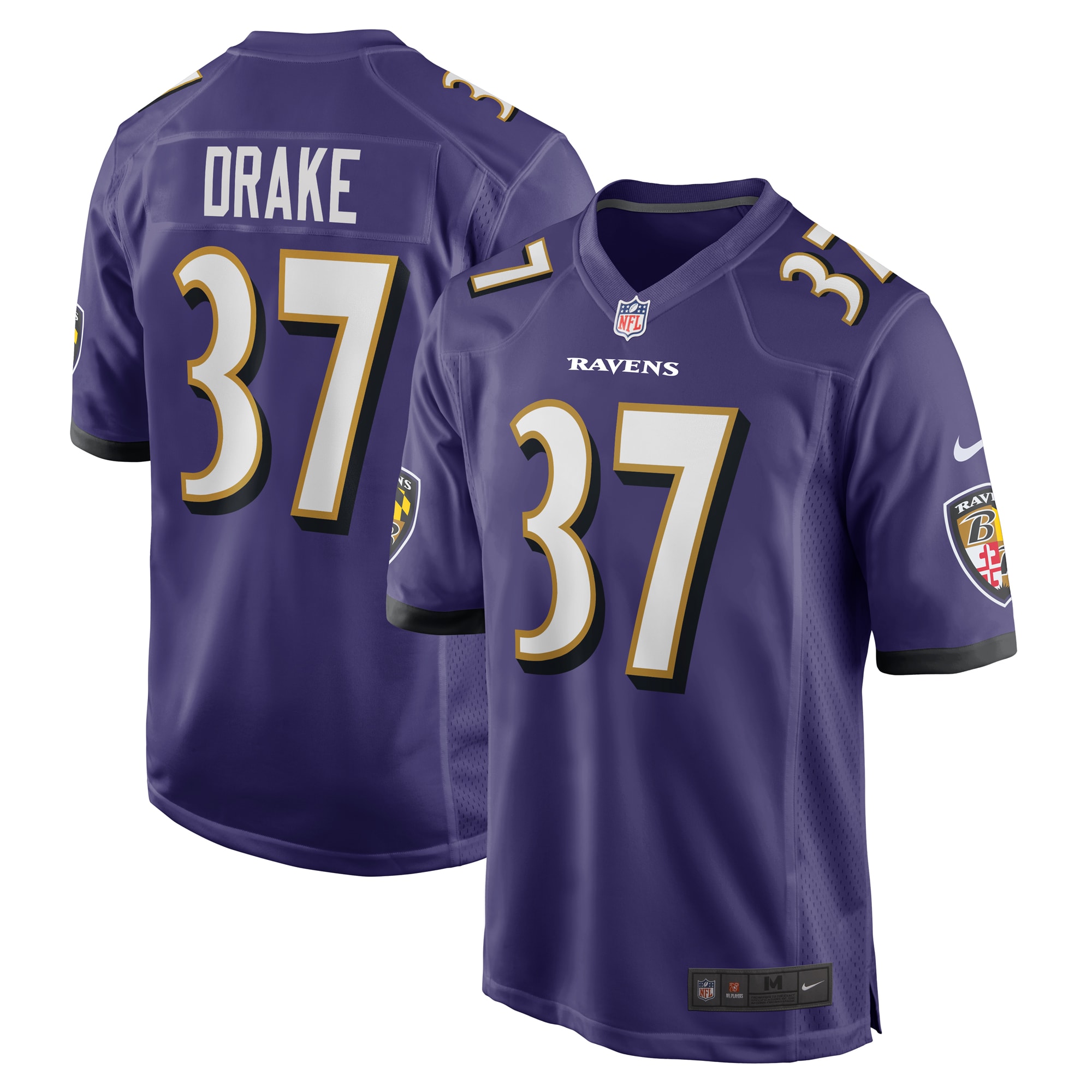 Men's Baltimore Ravens Kenyan Drake Purple Game Jersey JS4542 Saliibo