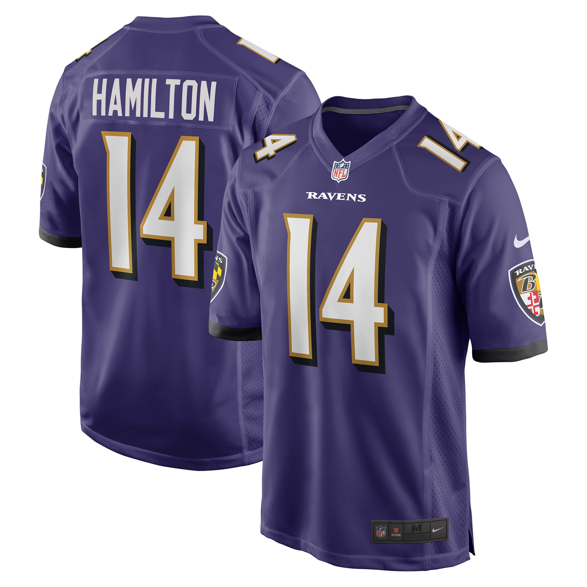 Men's Baltimore Ravens Kyle Hamilton Purple Player Game Jersey JS1315 Saliibo