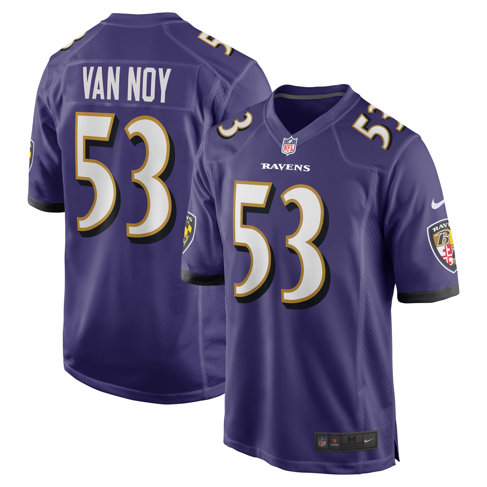 Men's Baltimore Ravens Kyle Van Noy Purple Team Game Jersey JS5421 Saliibo