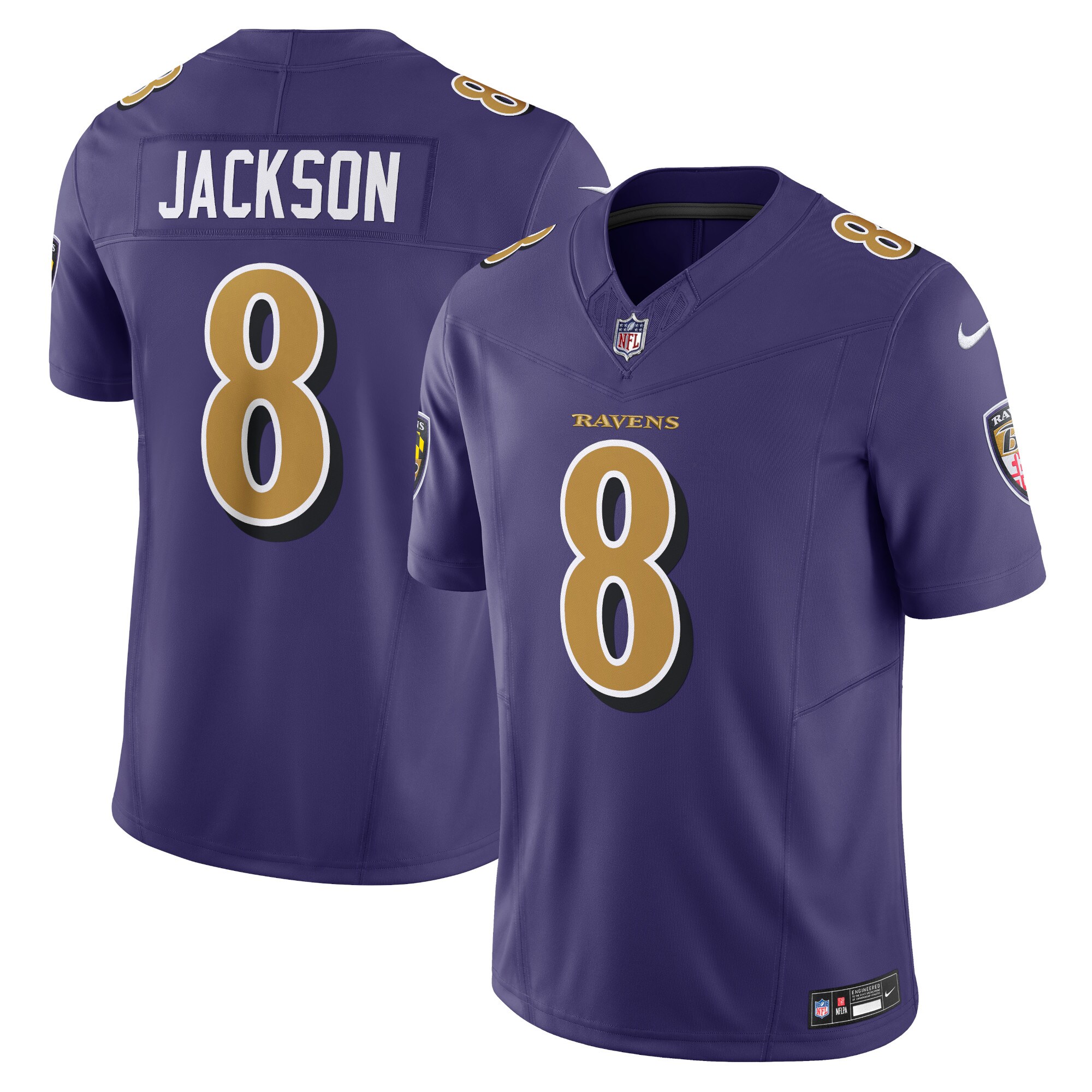 Men's Baltimore Ravens Lamar Jackson Purple Vapor F.U.S.E. Limited Jersey JS4383 Saliibo