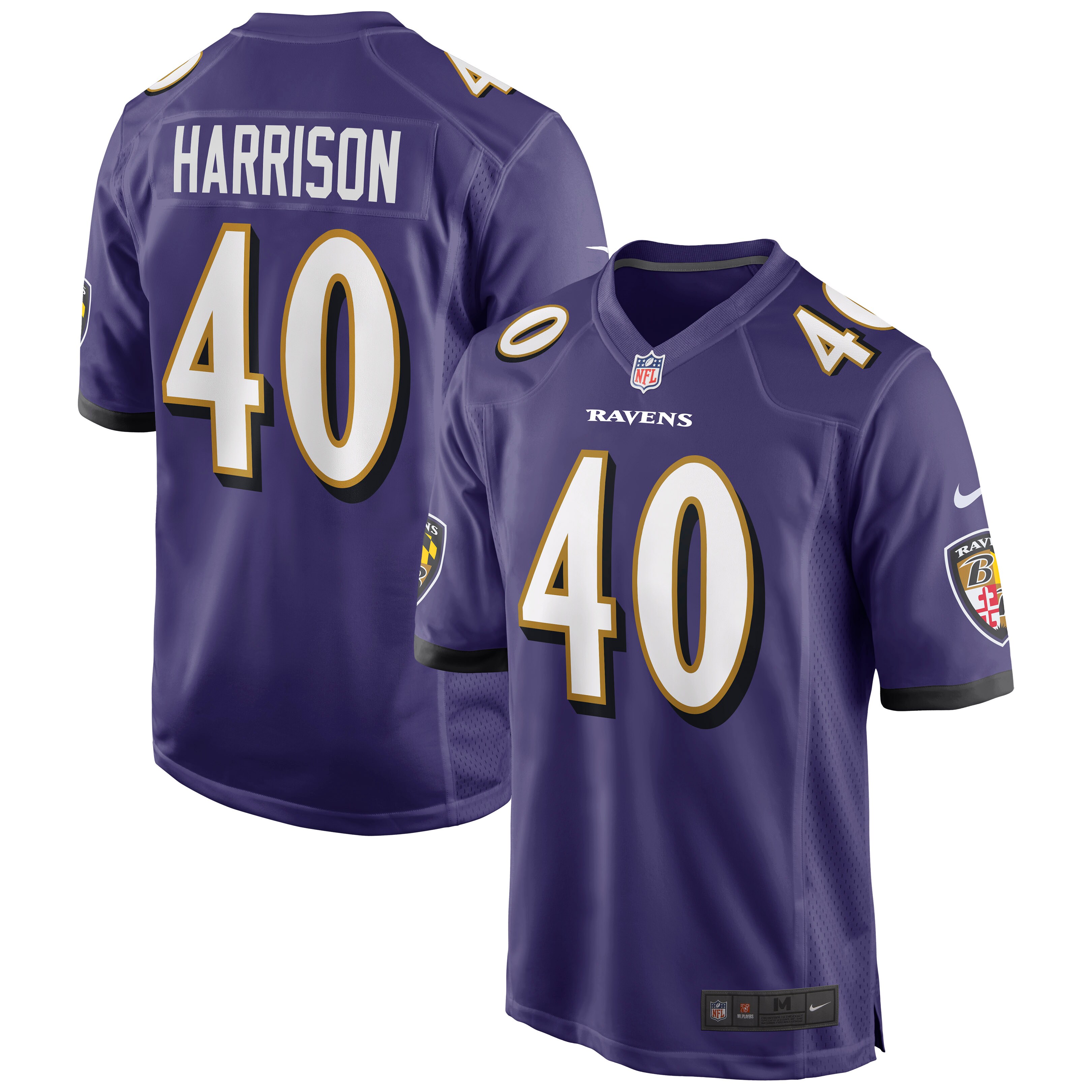 Men's Baltimore Ravens Malik Harrison Purple Game Jersey JS3470 Saliibo