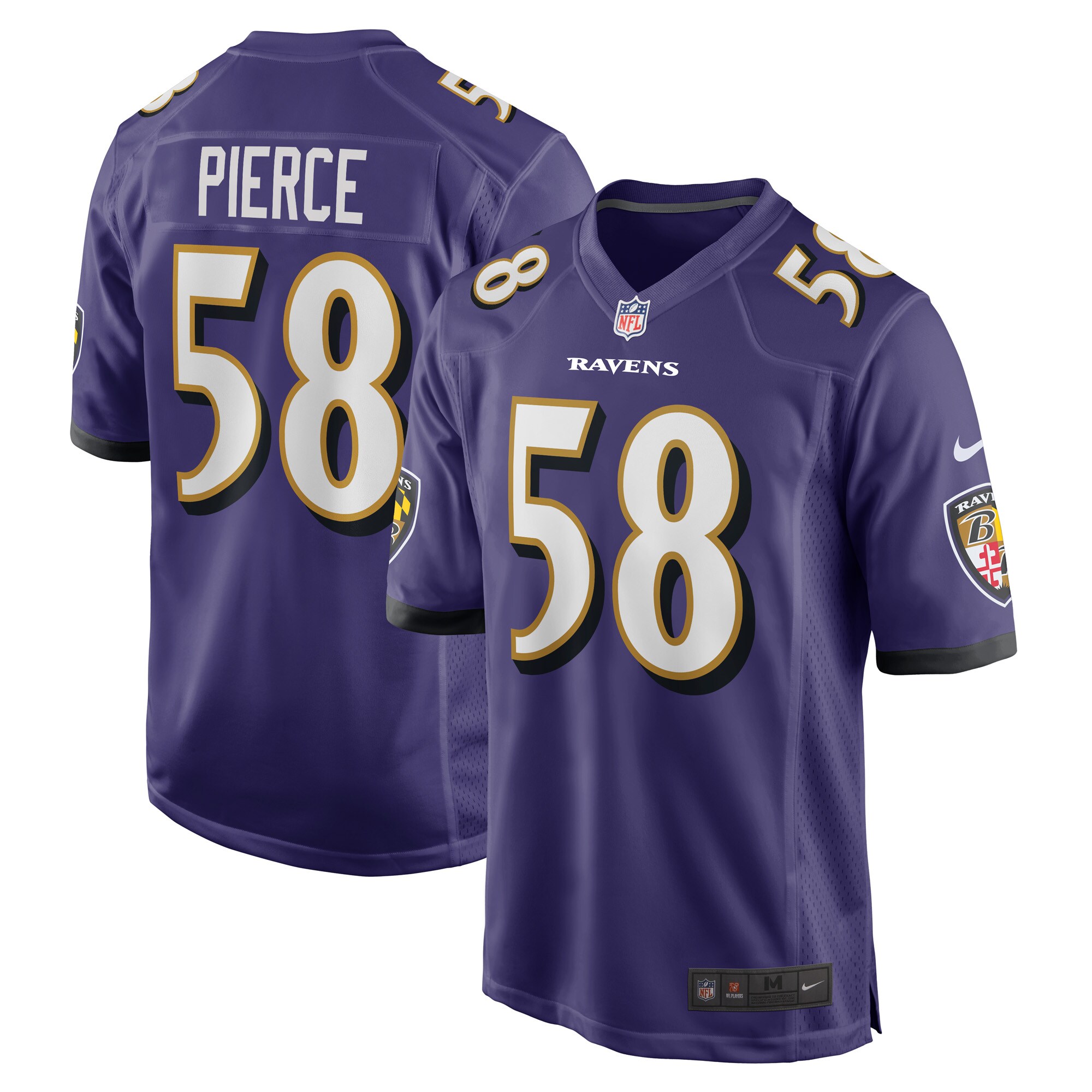 Men's Baltimore Ravens Michael Pierce Purple Game Jersey JS4512 Saliibo