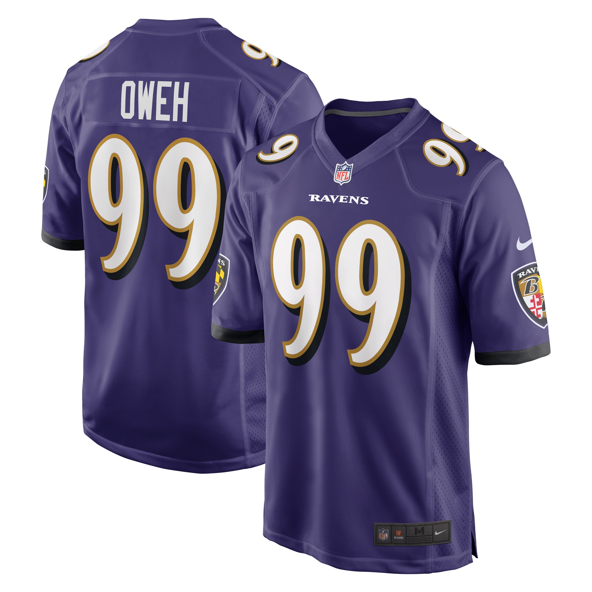 Men's Baltimore Ravens Odafe Oweh Purple Game Jersey JS3865 Saliibo