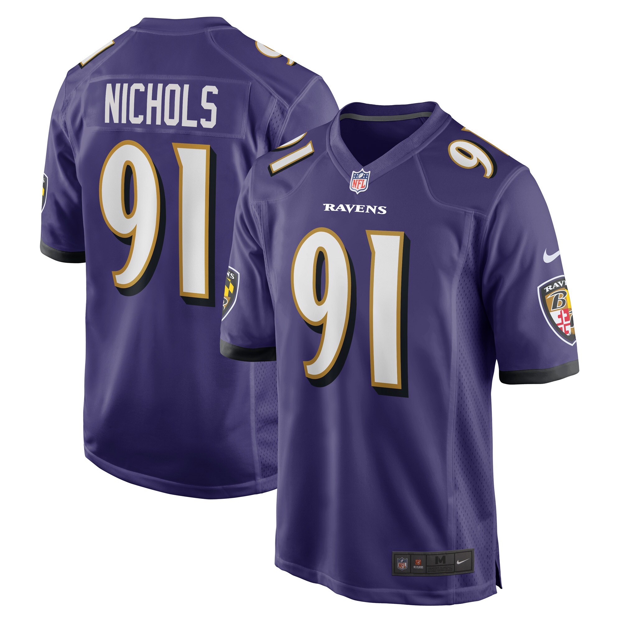Men's Baltimore Ravens Rayshad Nichols Purple Game Player Jersey JS5721 Saliibo