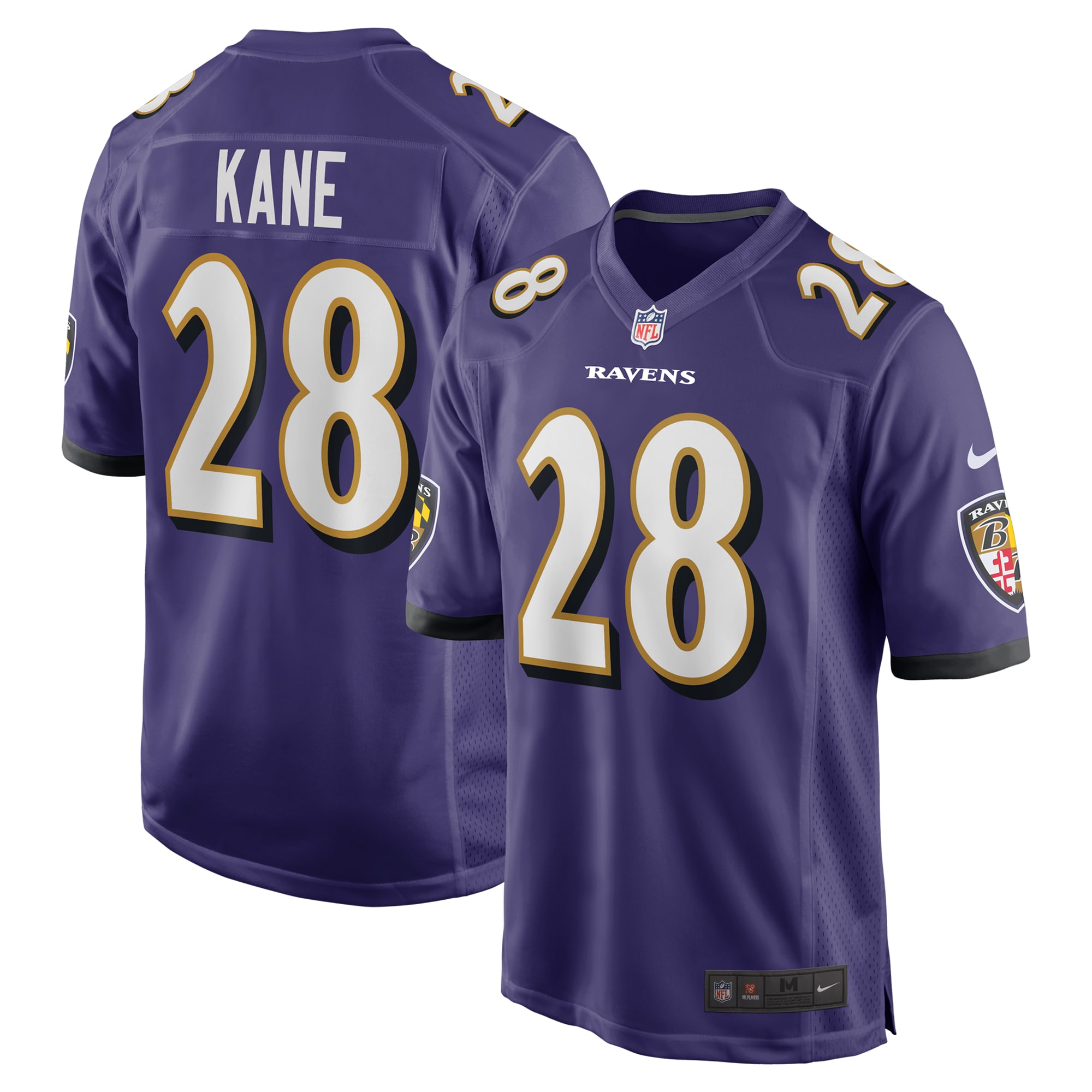Men's Baltimore Ravens Sanoussi Kane Purple Team Game Jersey JS9623 Saliibo