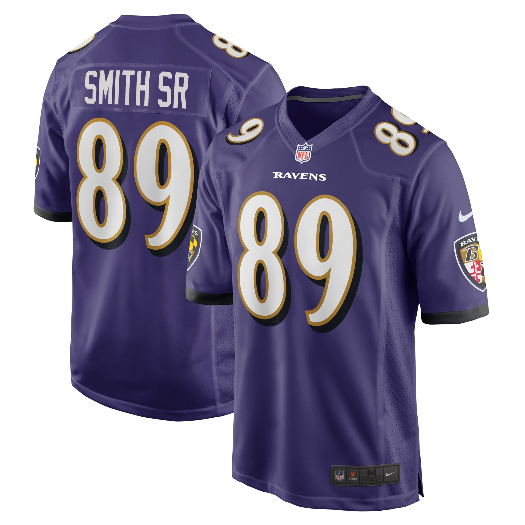 Men's Baltimore Ravens Steve Smith Sr. Purple Retired Player Game Jersey JS7770 Saliibo