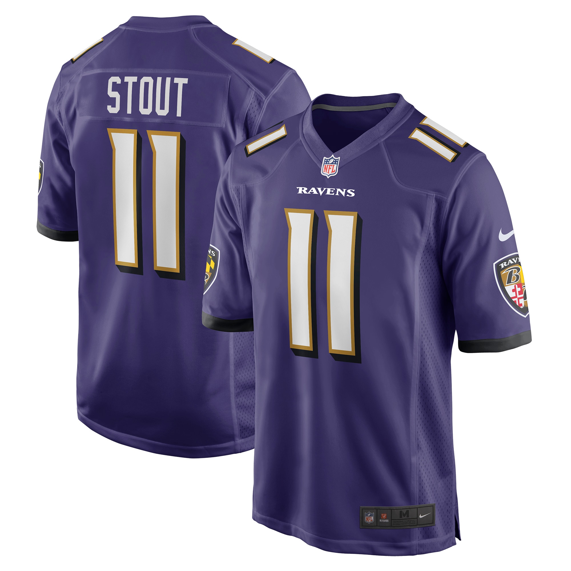 Men's Baltimore Ravens Stout Purple Player Game Jersey JS3687 Saliibo