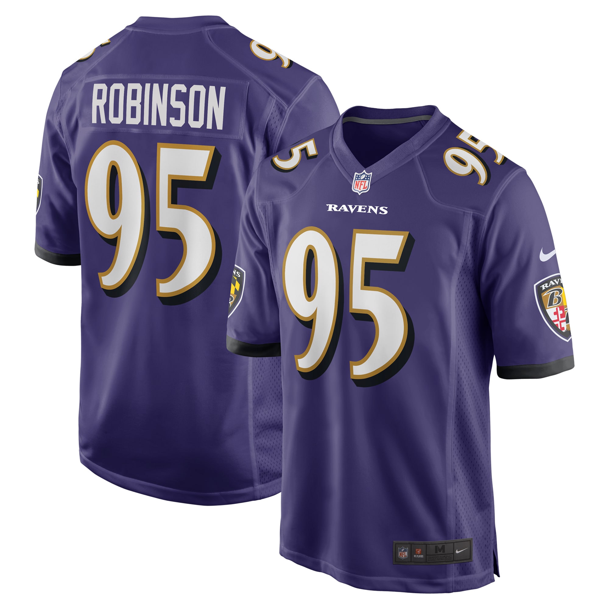 Men's Baltimore Ravens Tavius Robinson Purple Team Game Jersey JS3487 Saliibo