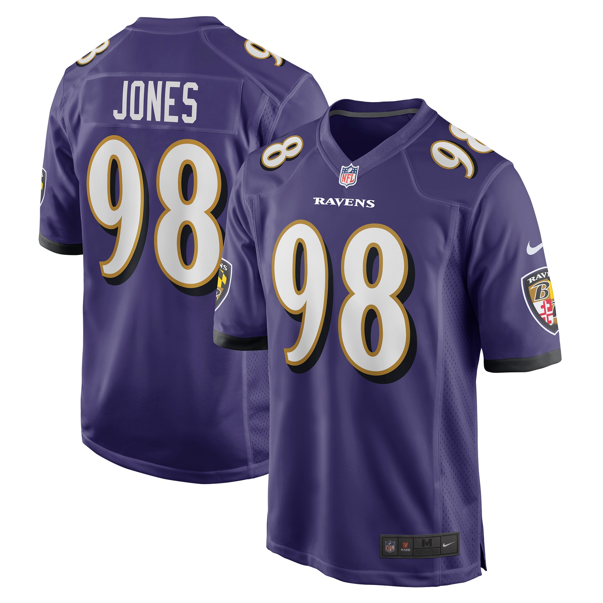 Men's Baltimore Ravens Travis Jones Purple Player Game Jersey JS7436 Saliibo