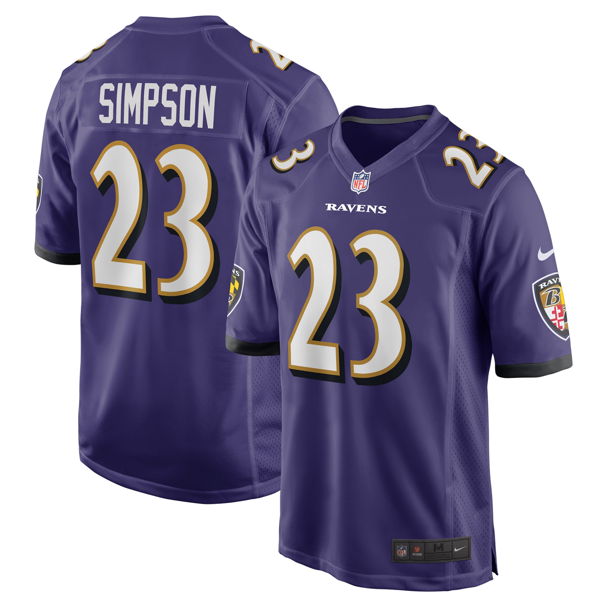 Men's Baltimore Ravens Trenton Simpson Purple Team Game Jersey JS2271 Saliibo