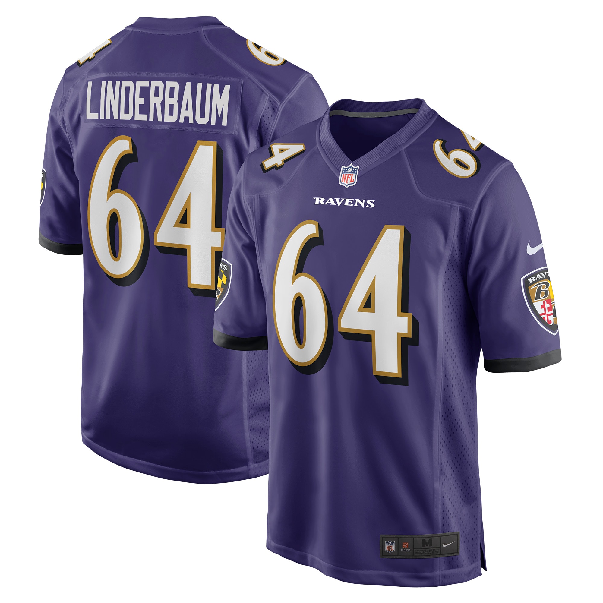 Men's Baltimore Ravens Tyler Linderbaum Purple Player Game Jersey JS4542 Saliibo