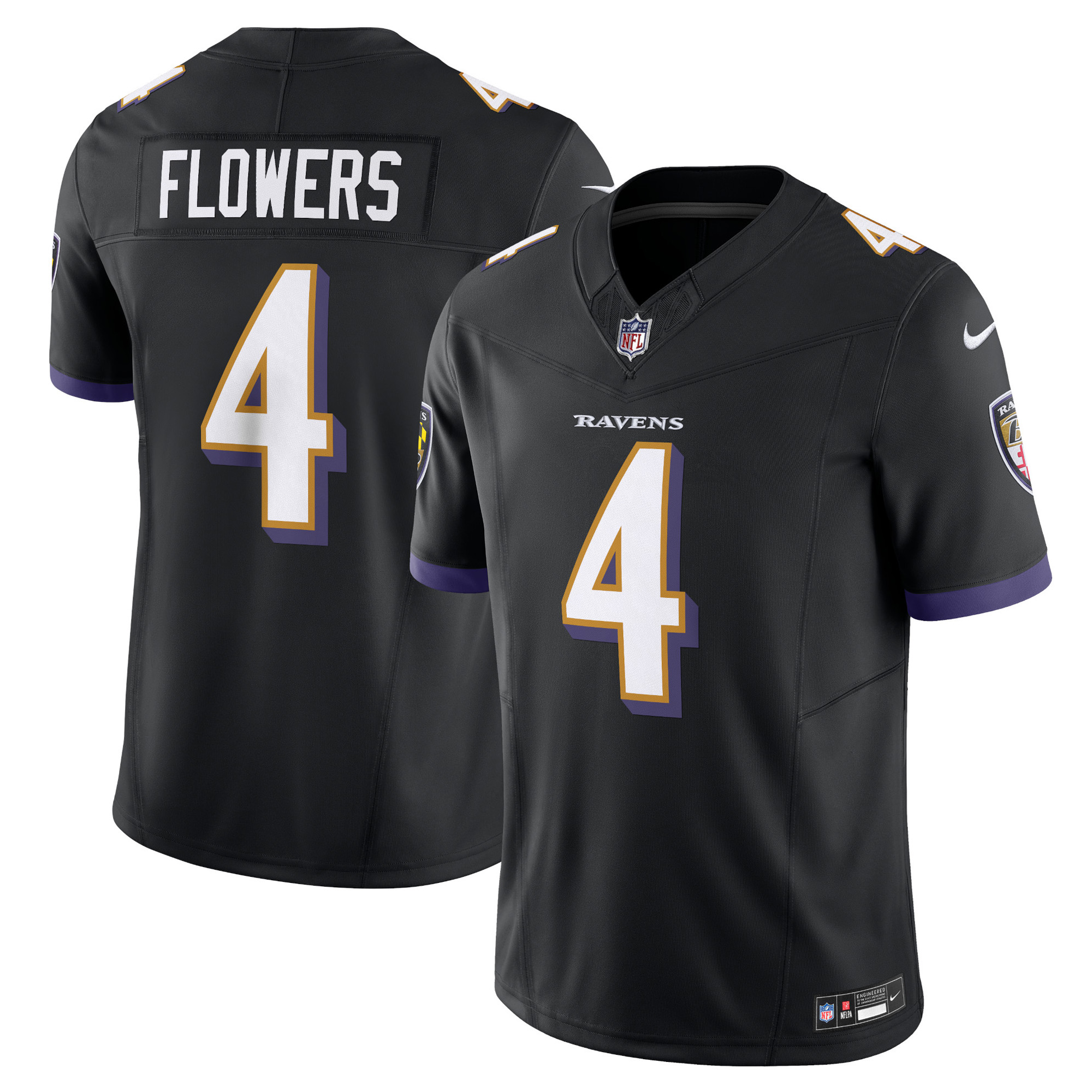 Men's Baltimore Ravens Zay Flowers Black Alternate Vapor F.U.S.E. Limited Jersey JS9831 Saliibo