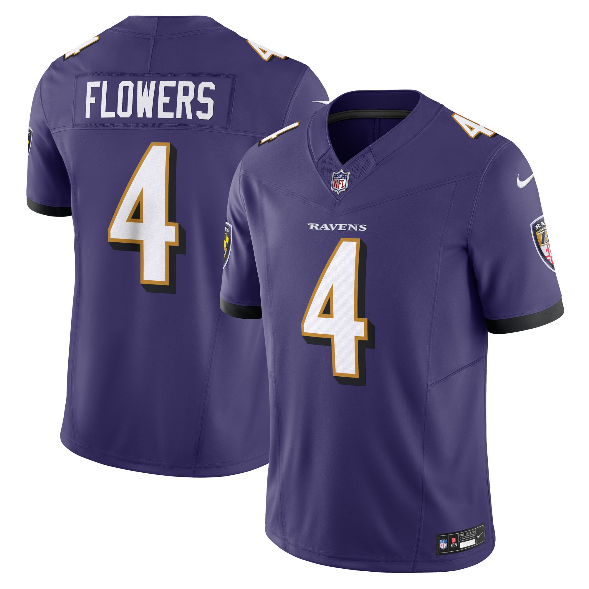 Men's Baltimore Ravens Zay Flowers Purple Vapor F.U.S.E. Limited Jersey JS2009 Saliibo