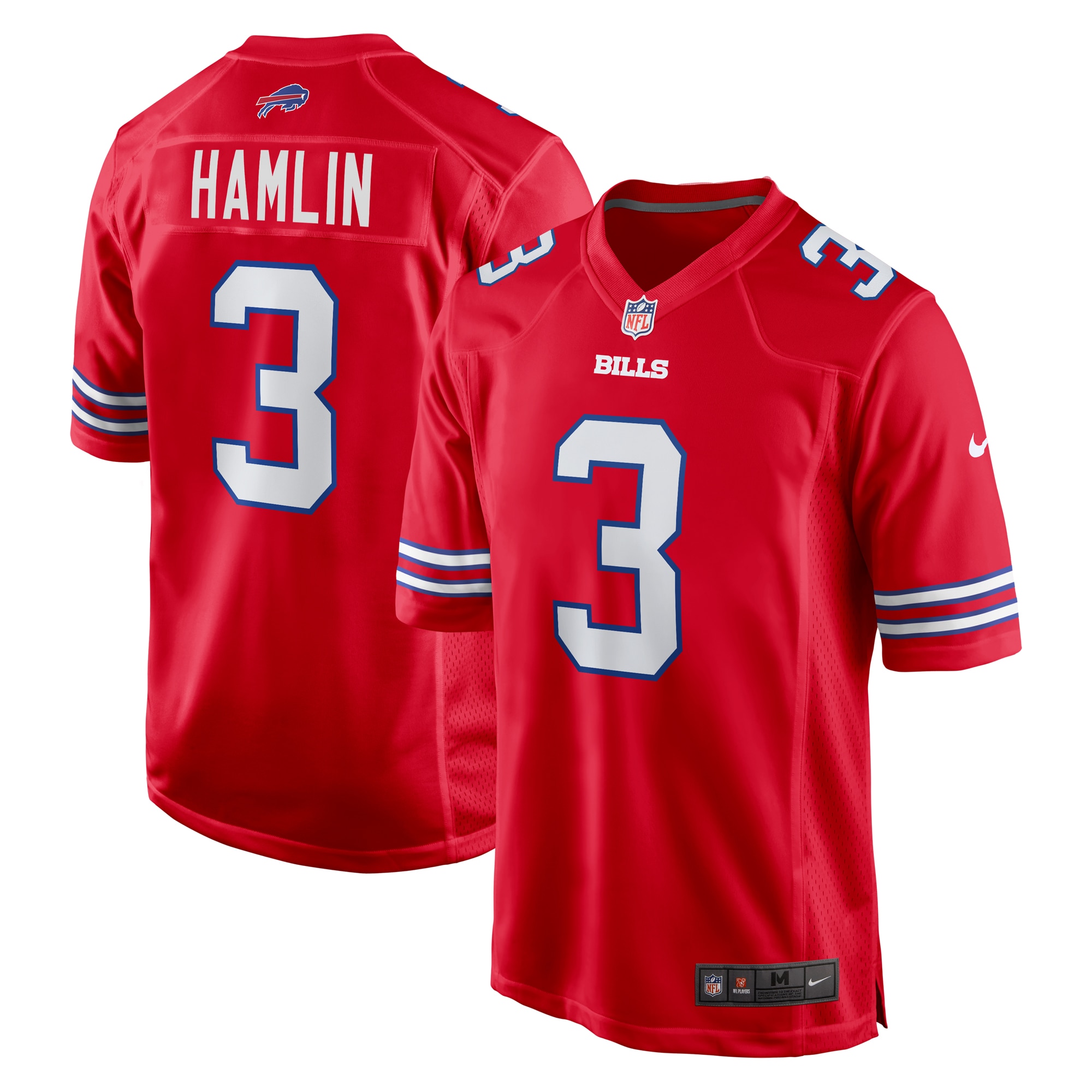 Men's Buffalo Bills Damar Hamlin Red Alternate Game Jersey JS5337 Saliibo